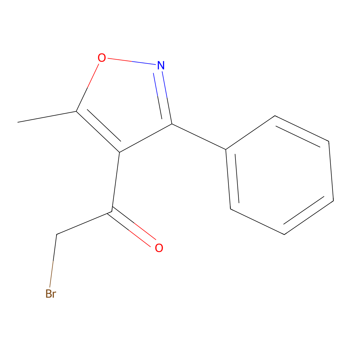 4-(Bromoacetyl)-5-methyl-3-phenylisoxazole molecular structure, CAS 104777-39-1
