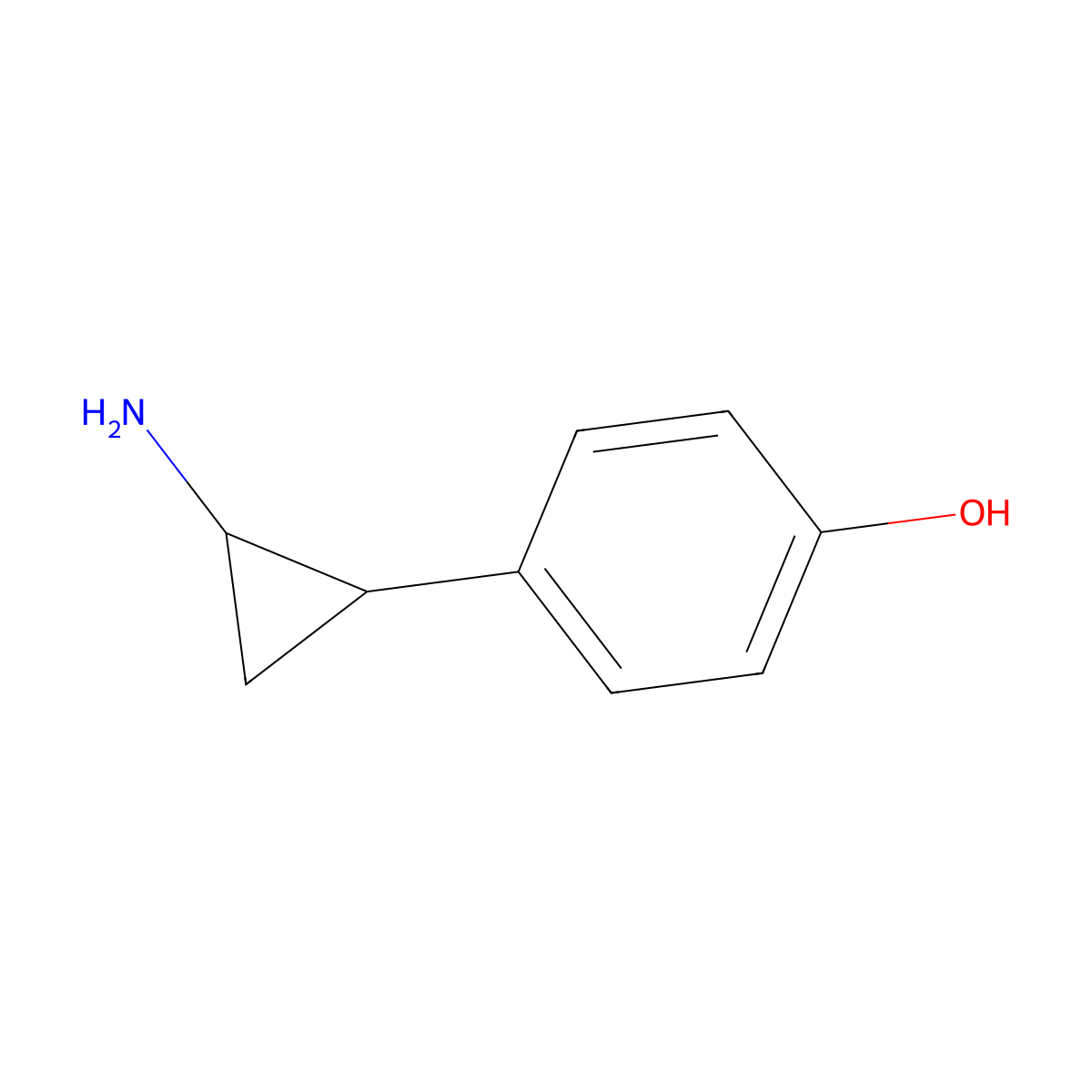 4-(2-Aminocyclopropyl)phenol molecular structure, CAS 104777-77-7