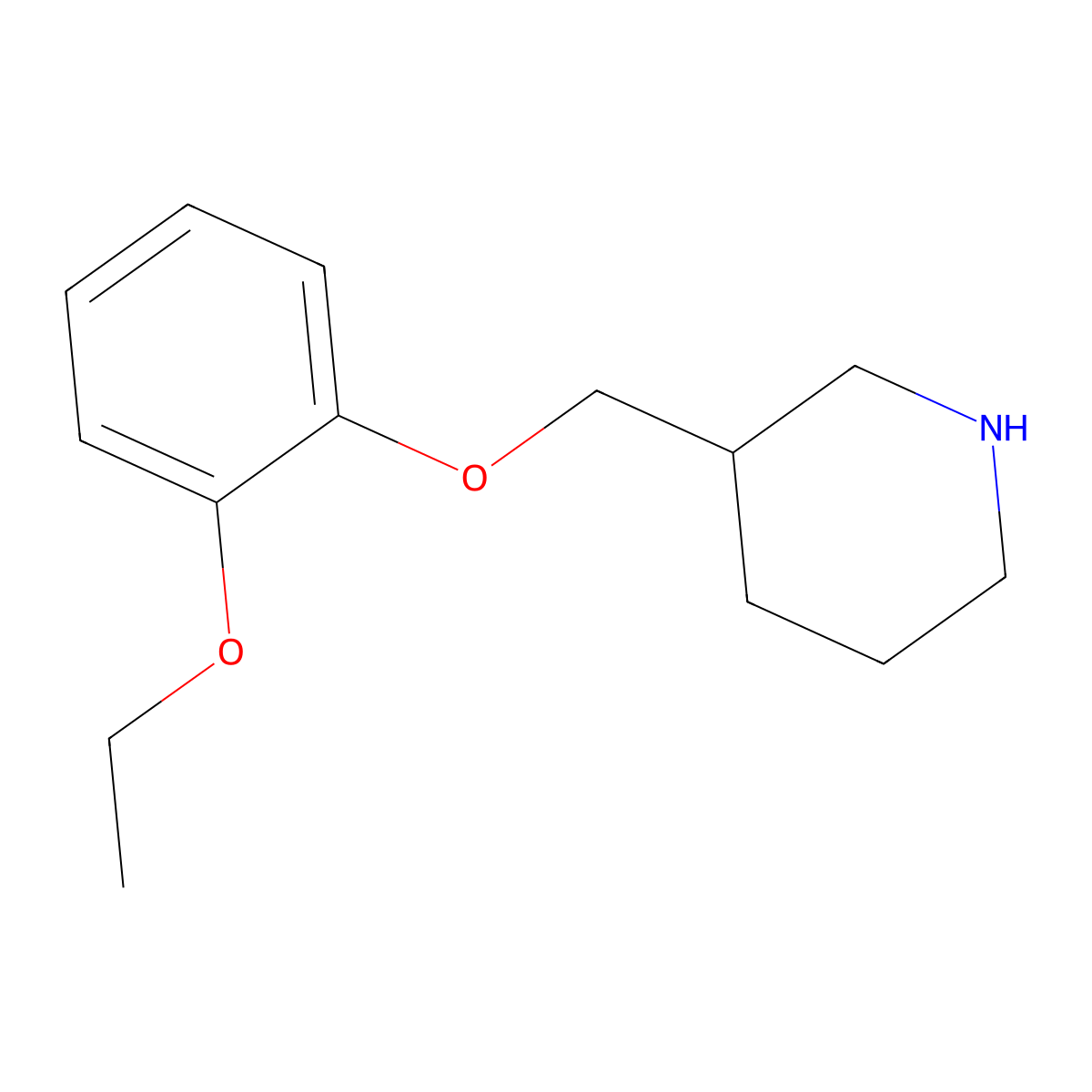 Piperidine, 3-((2-ethoxyphenoxy)methyl)- molecular structure, CAS 104778-54-3