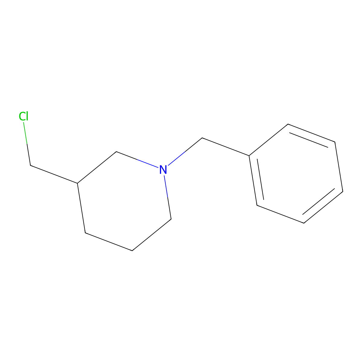 1-Benzyl-3-(chloromethyl)piperidine molecular structure, CAS 104778-58-7