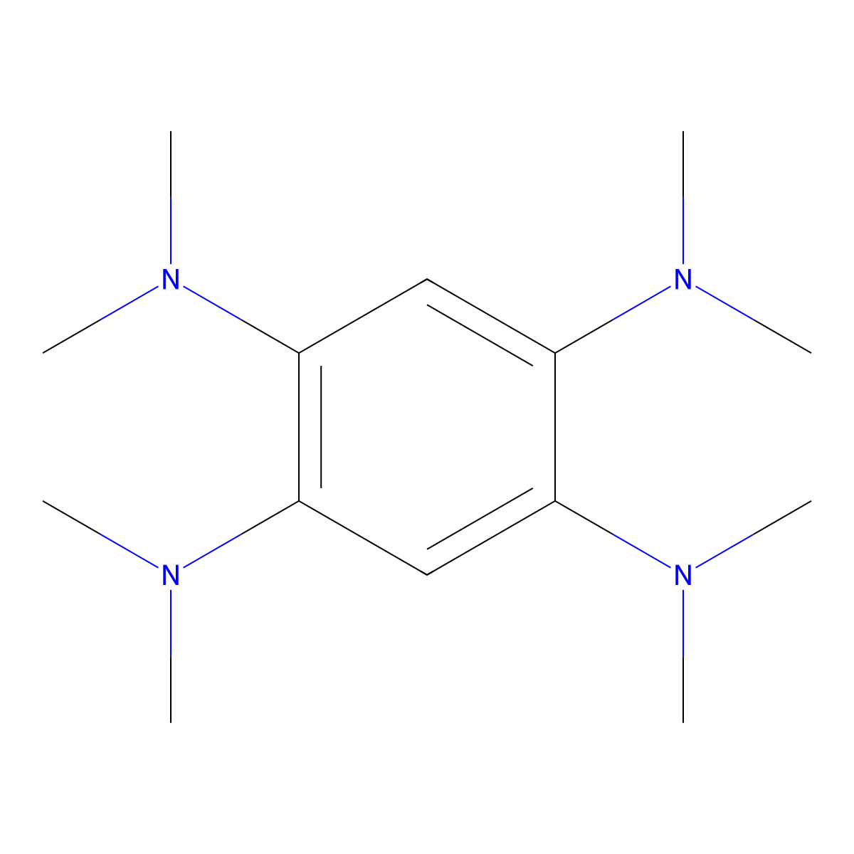 1,2,4,5-Benzenetetramine, N,N,N',N',N'',N'',N''',N'''-octamethyl- molecular structure, CAS 104779-70-6
