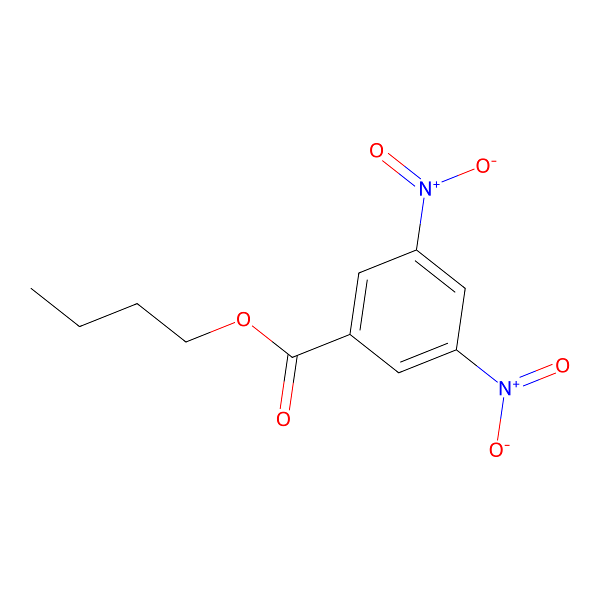 Benzoic acid, 3,5-dinitro-, butyl ester molecular structure, CAS 10478-02-1