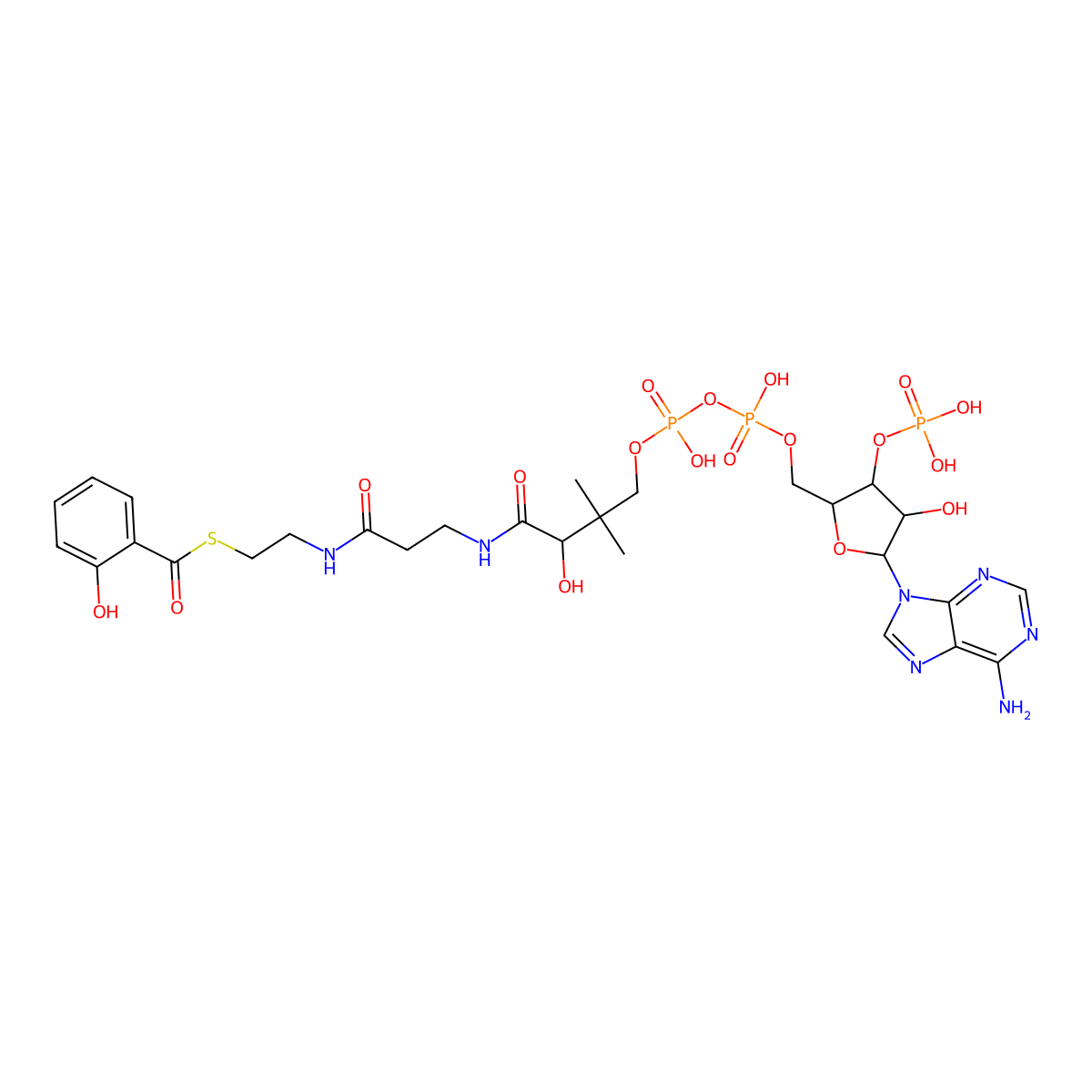 2-hydroxybenzoyl Coenzyme A molecular structure, CAS 10478-66-7