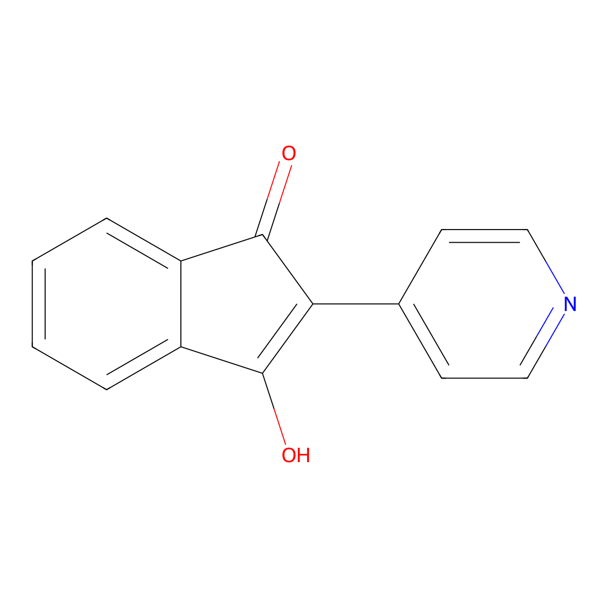 3-hydroxy-2-(pyridin-4-yl)-1H-inden-1-one molecular structure, CAS 10478-99-6