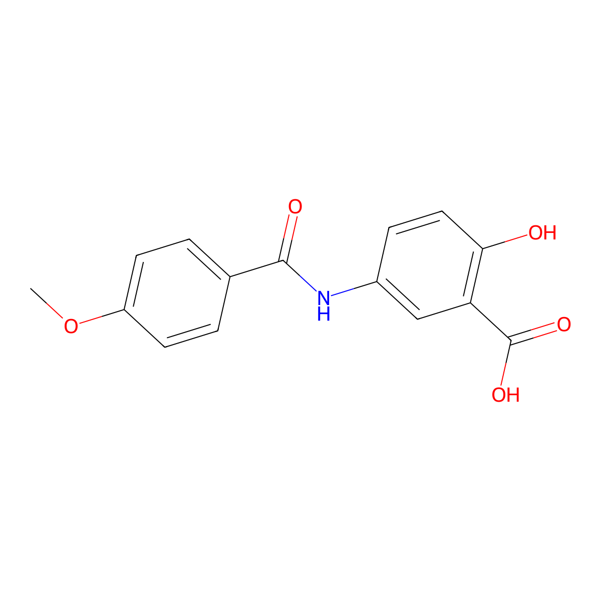 2-Hydroxy-5-{[(4-methoxyphenyl)carbonyl]amino}benzoic acid molecular structure, CAS 104787-00-0