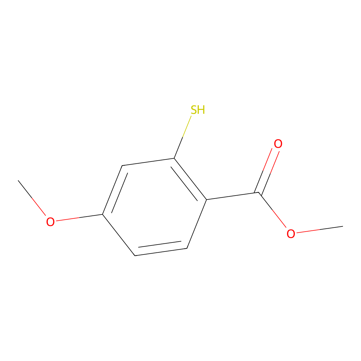 Methyl 2-mercapto-4-methoxybenzoate molecular structure, CAS 104795-56-4