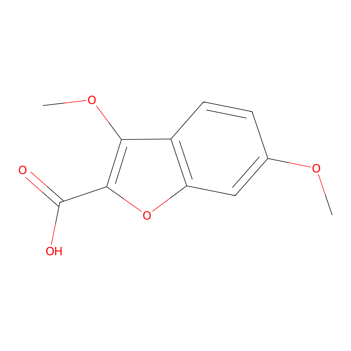 3,6-Dimethoxy-benzofuran-2-carboxylic acid molecular structure, CAS 104796-46-5