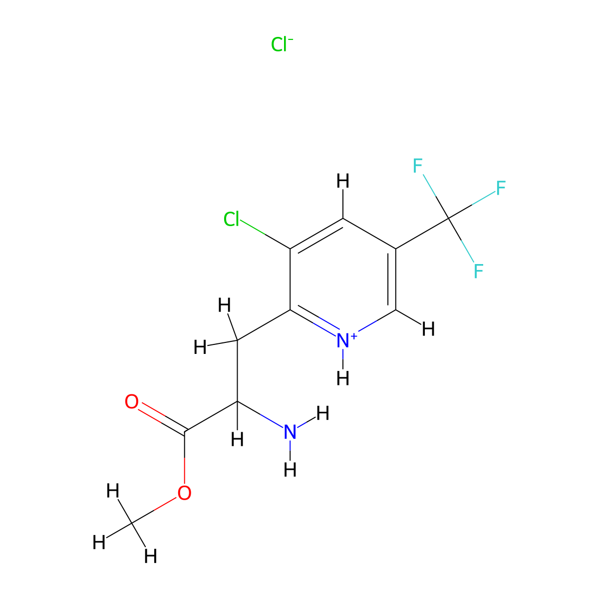 2-(2-Amino-3-methoxy-3-oxopropyl)-3-chloro-5-(trifluoromethyl)pyridinium chloride molecular structure, CAS 1047974-69-5