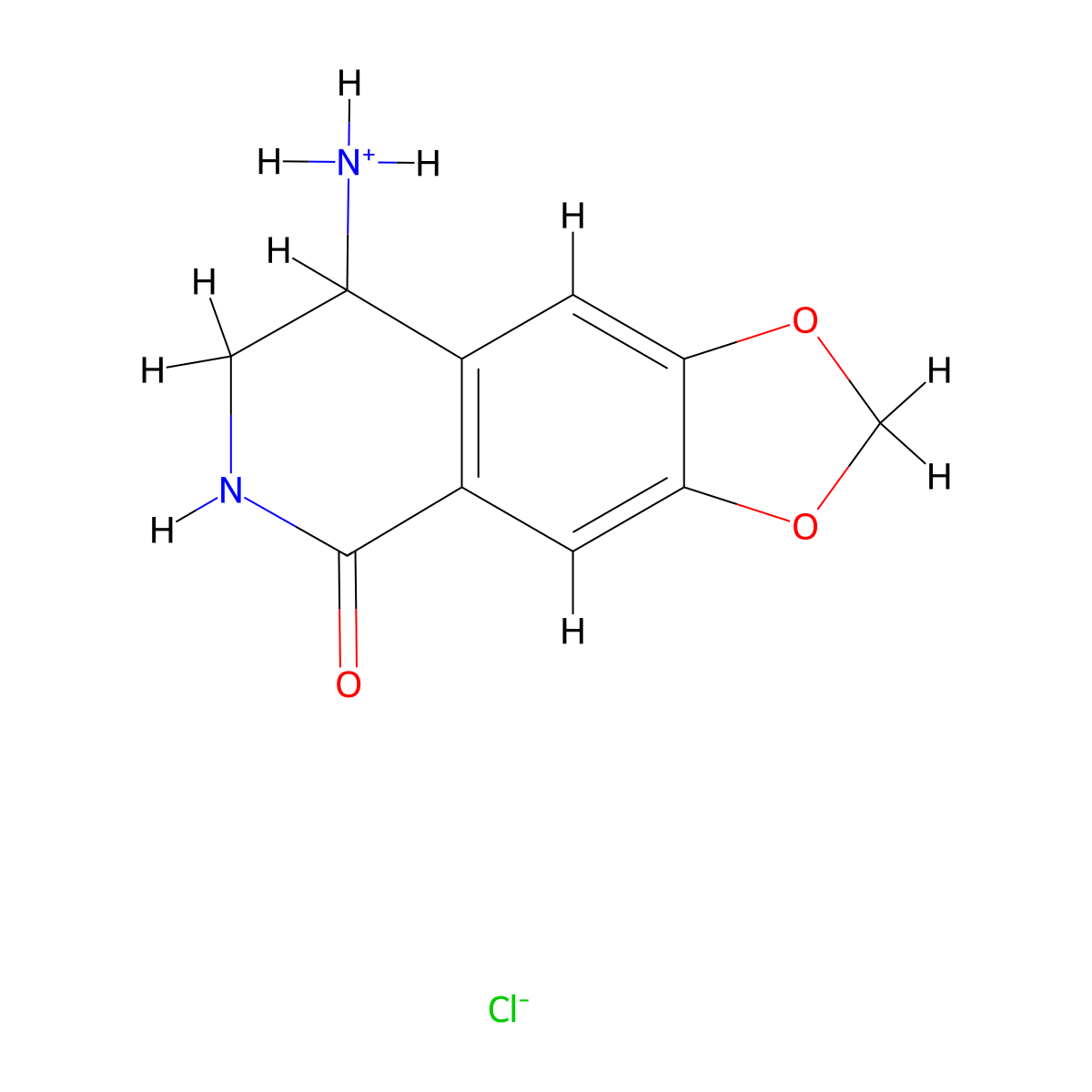 5-Oxo-5,6,7,8-tetrahydro[1,3]dioxolo[4,5-g]isoquinolin-8-aminium chloride molecular structure, CAS 1047974-79-7