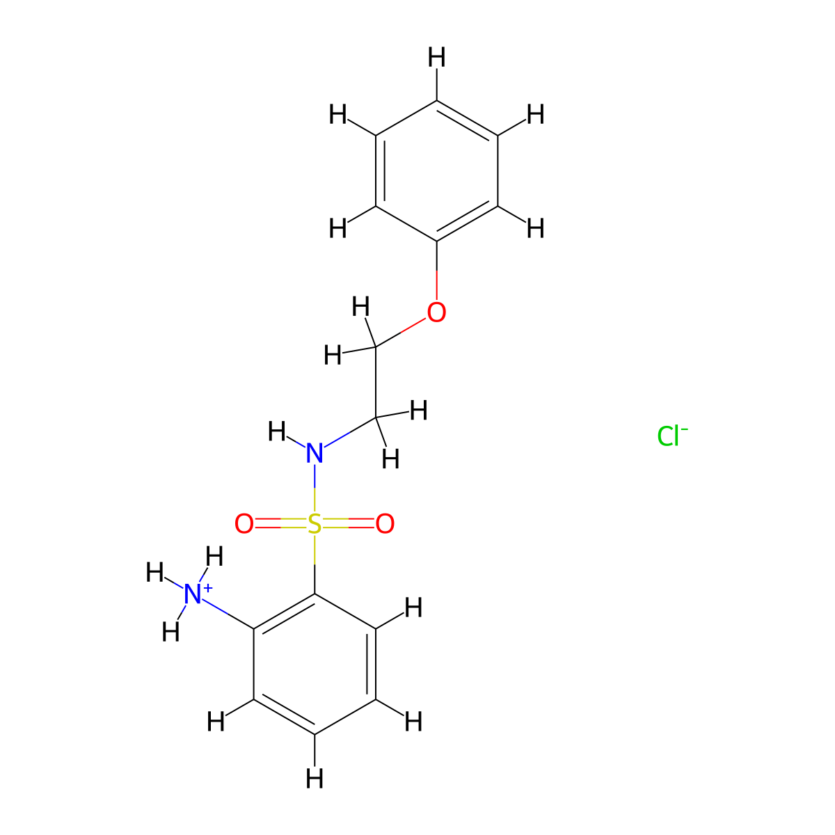 2-{[(2-Phenoxyethyl)amino]sulfonyl}benzenaminium chloride molecular structure, CAS 1047974-87-7