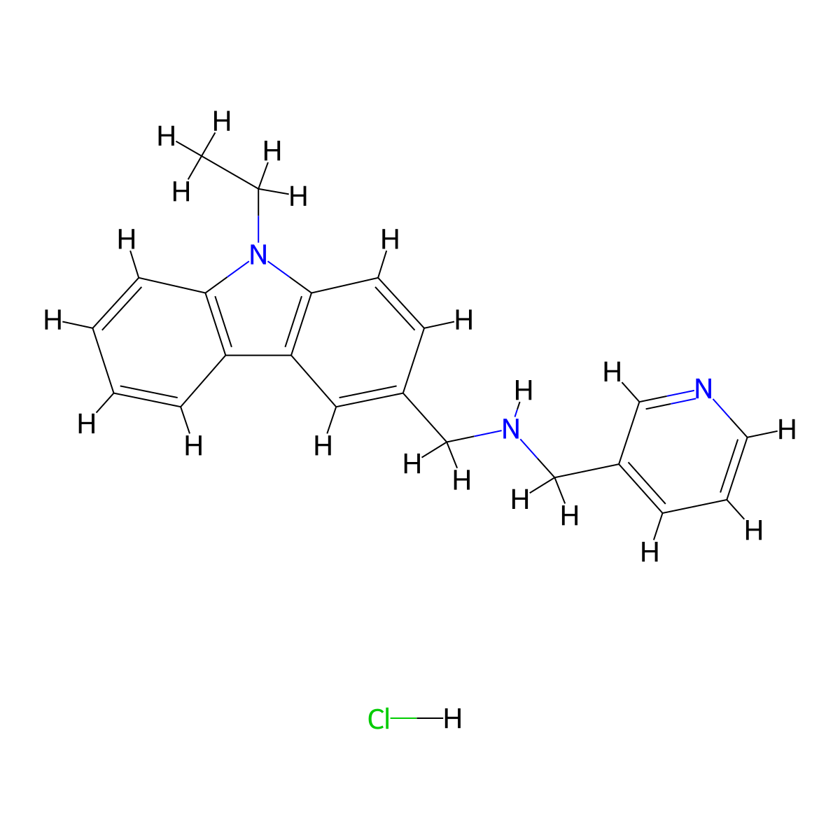 1-(9-Ethyl-9H-carbazol-3-yl)-N-(pyridin-3-ylmethyl)methanamine hydrochloride molecular structure, CAS 1047976-55-5