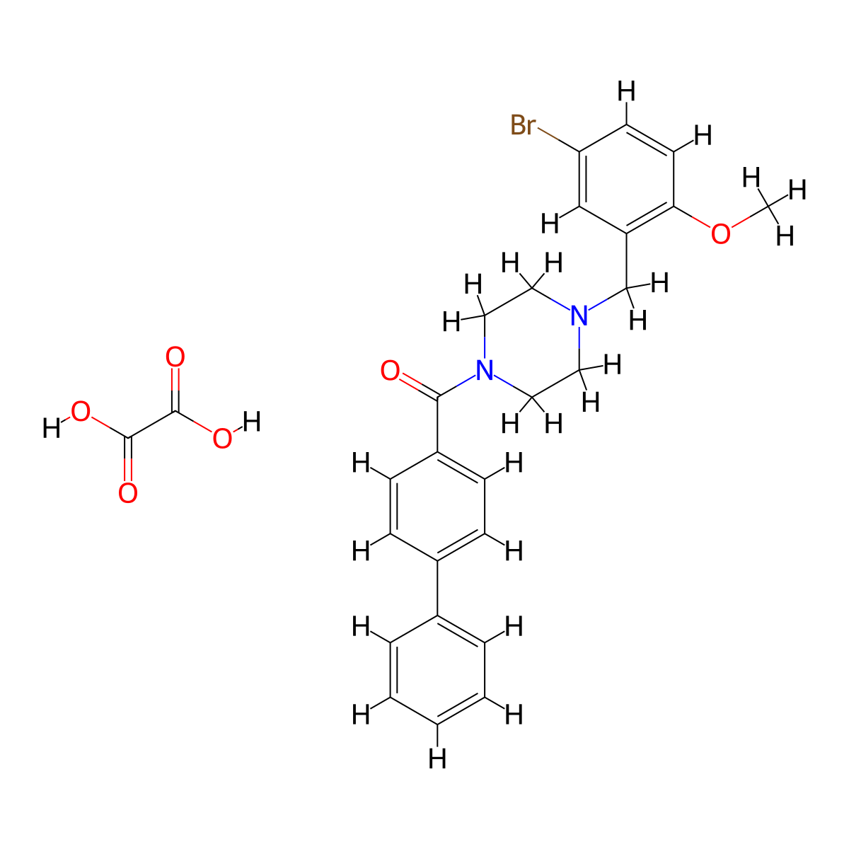 1-(4-Biphenylylcarbonyl)-4-(5-bromo-2-methoxybenzyl) piperazine oxalate molecular structure, CAS 1047978-71-1