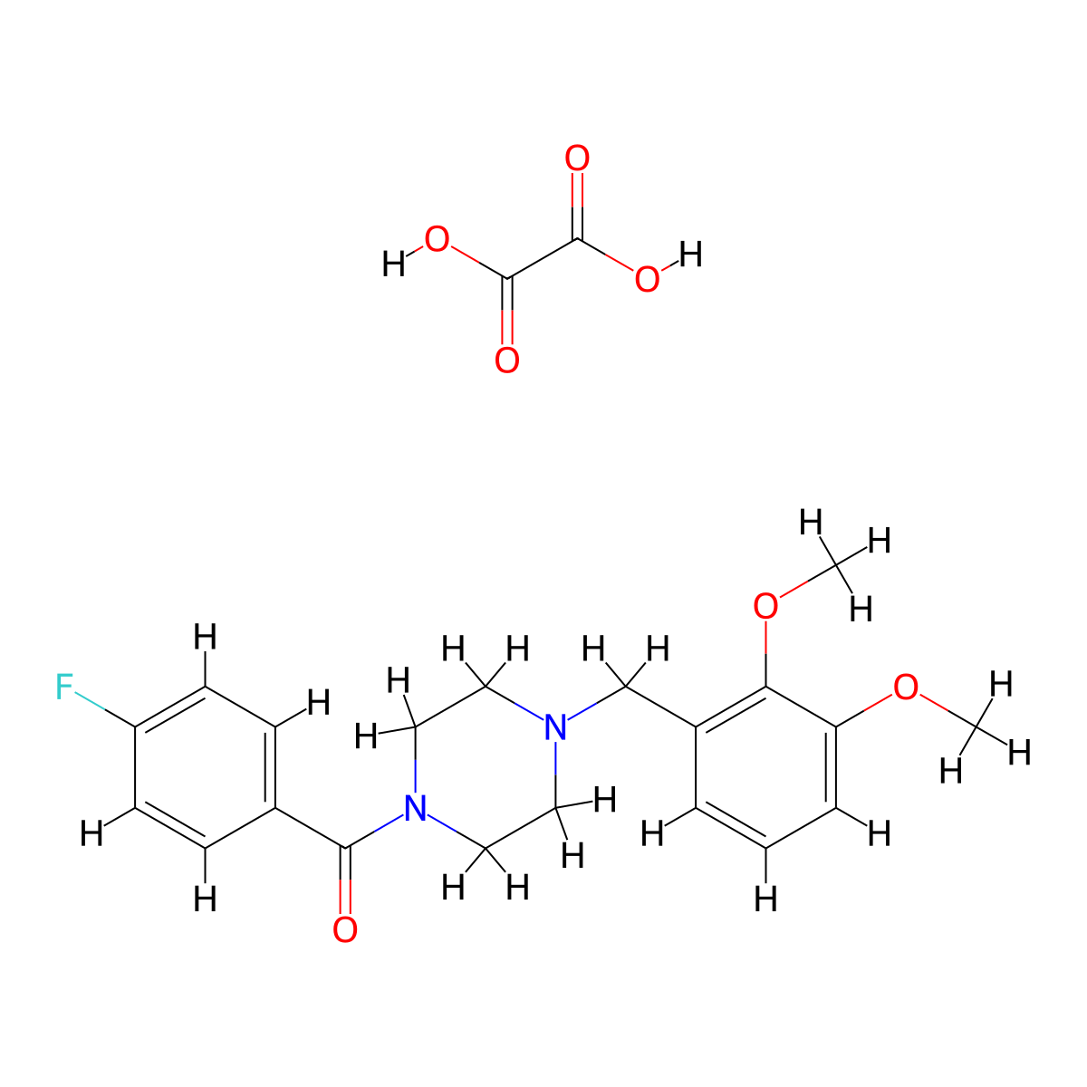 [4-[(2,3-Dimethoxyphenyl)methyl]piperazin-1-yl]-(4-fluorophenyl)methanone;oxalic acid molecular structure, CAS 1047978-73-3