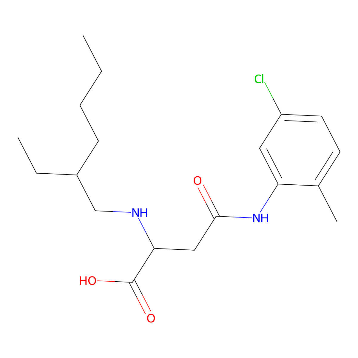 4-((5-Chloro-2-methylphenyl)amino)-2-((2-ethylhexyl)amino)-4-oxobutanoic acid molecular structure, CAS 1047979-32-7