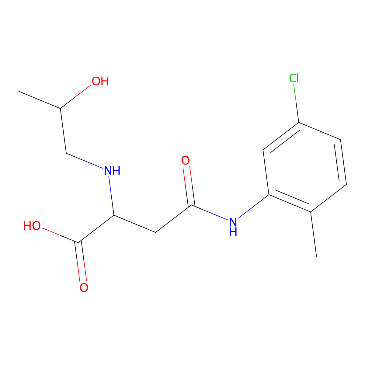 4-((5-Chloro-2-methylphenyl)amino)-2-((2-hydroxypropyl)amino)-4-oxobutanoic acid molecular structure, CAS 1047979-65-6