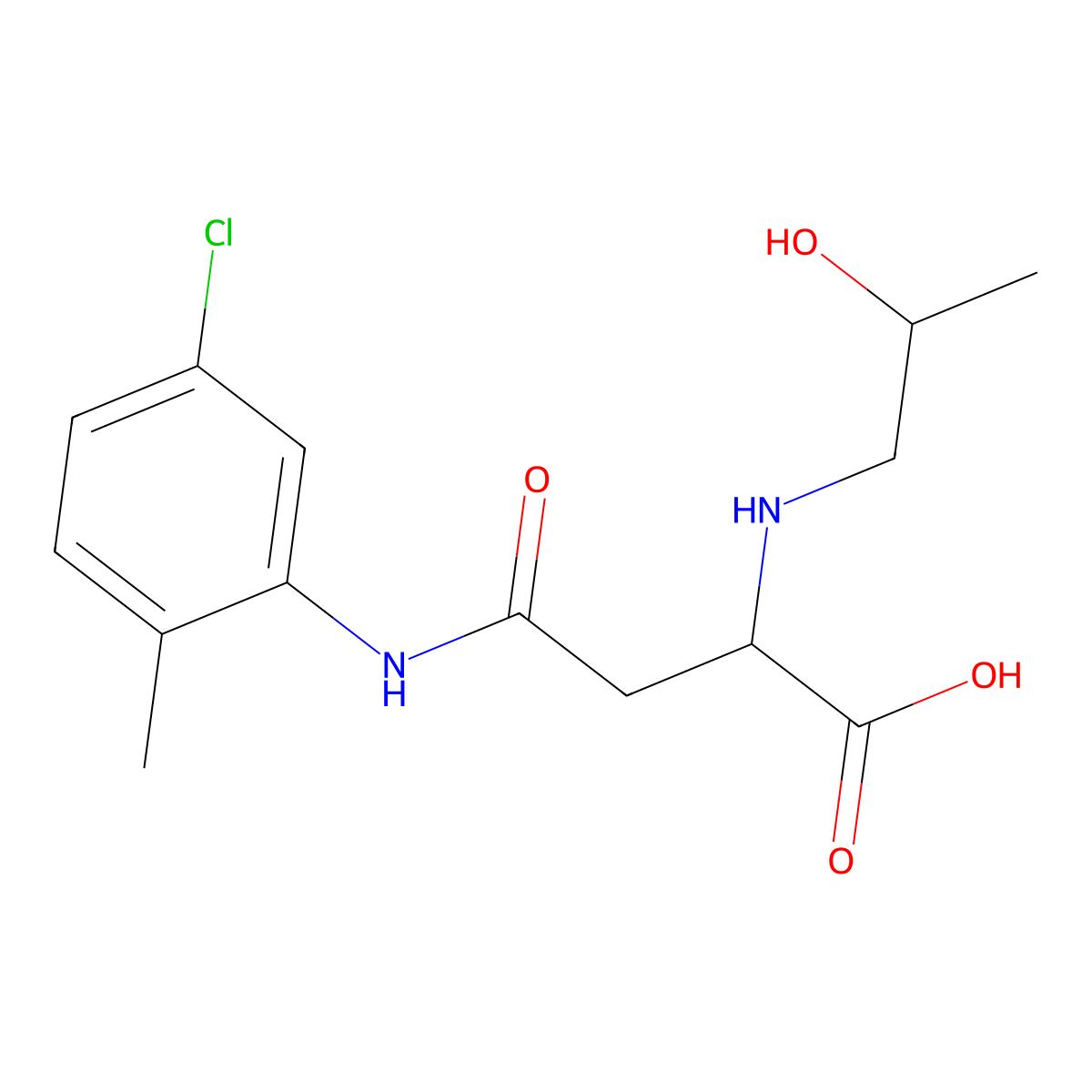 4-((5-Chloro-2-methylphenyl)amino)-2-((2-hydroxypropyl)amino)-4-oxobutanoic acid molecular structure, CAS 1047979-65-6