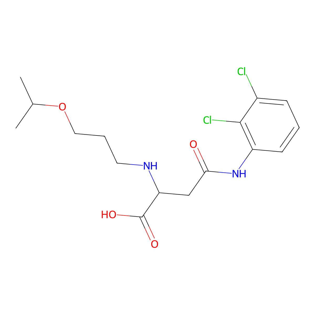 4-((2,3-Dichlorophenyl)amino)-2-((3-isopropoxypropyl)amino)-4-oxobutanoic acid molecular structure, CAS 1047979-74-7
