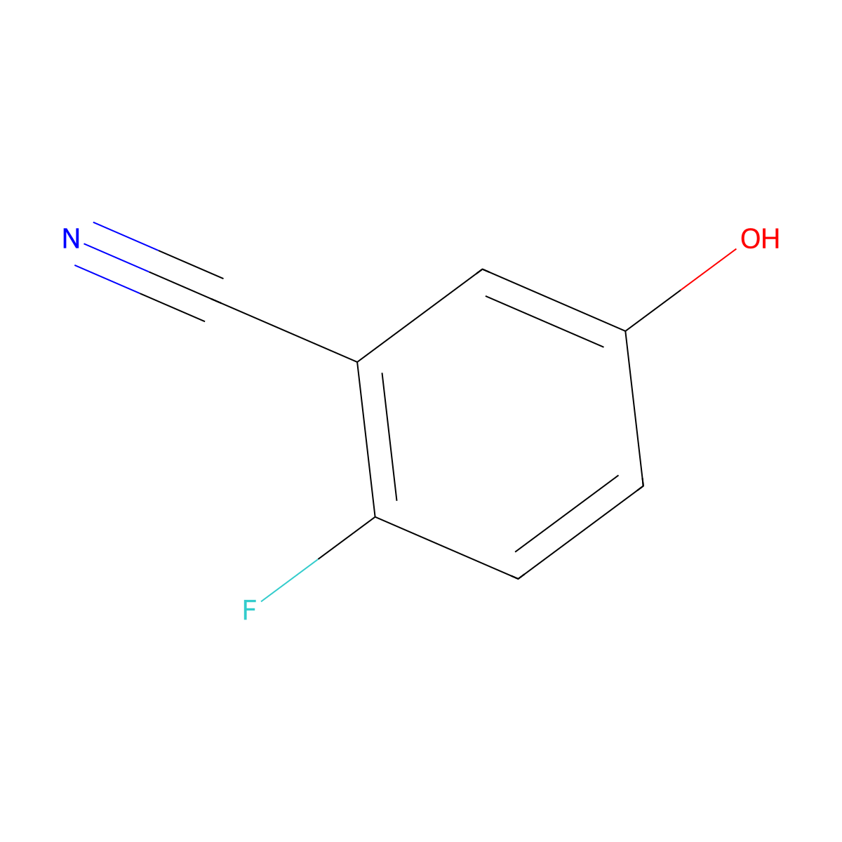 2-Fluoro-5-hydroxybenzonitrile molecular structure, CAS 104798-53-0