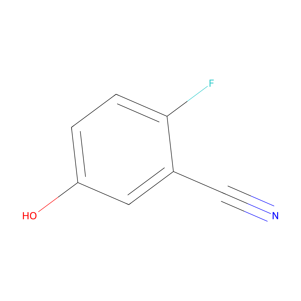 2-Fluoro-5-hydroxybenzonitrile molecular structure, CAS 104798-53-0