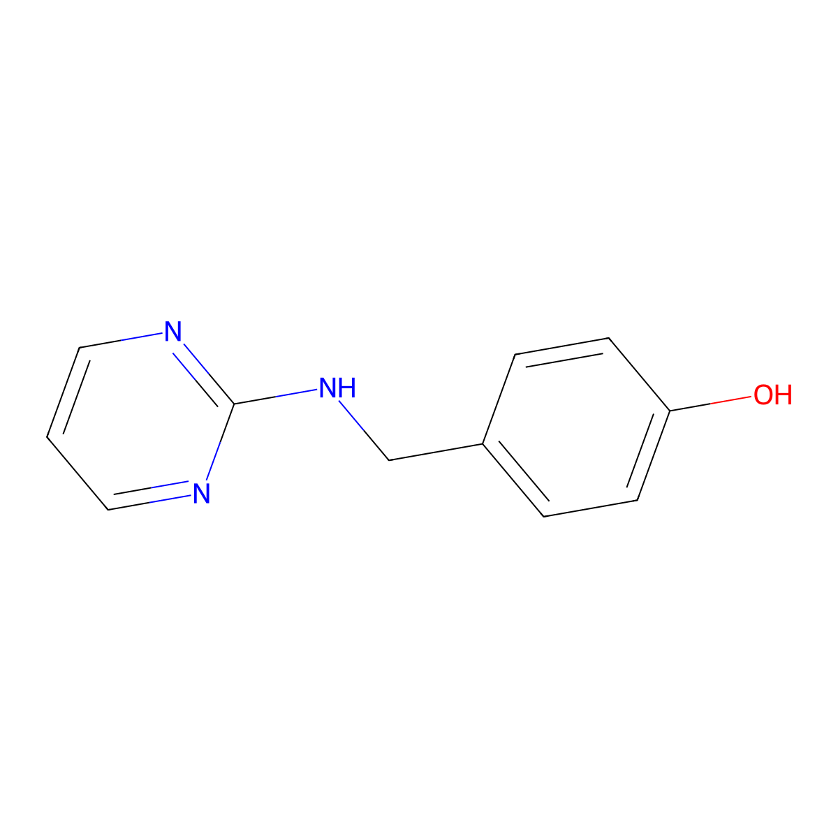 4-((Pyrimidin-2-ylamino)methyl)phenol molecular structure, CAS 104798-89-2
