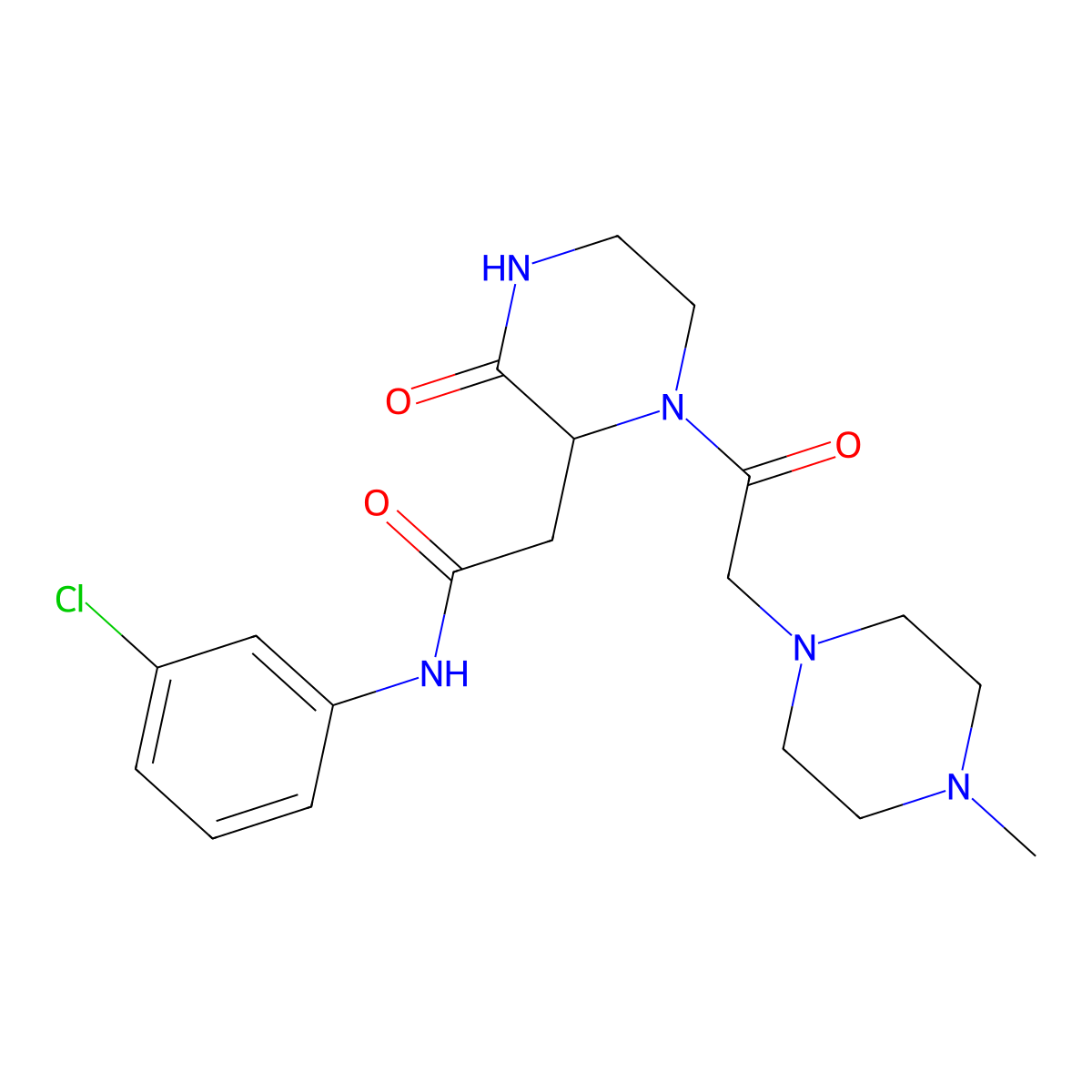 N-(3-chlorophenyl)-2-{1-[(4-methylpiperazin-1-yl)acetyl]-3-oxopiperazin-2-yl}acetamide molecular structure, CAS 1047980-28-8