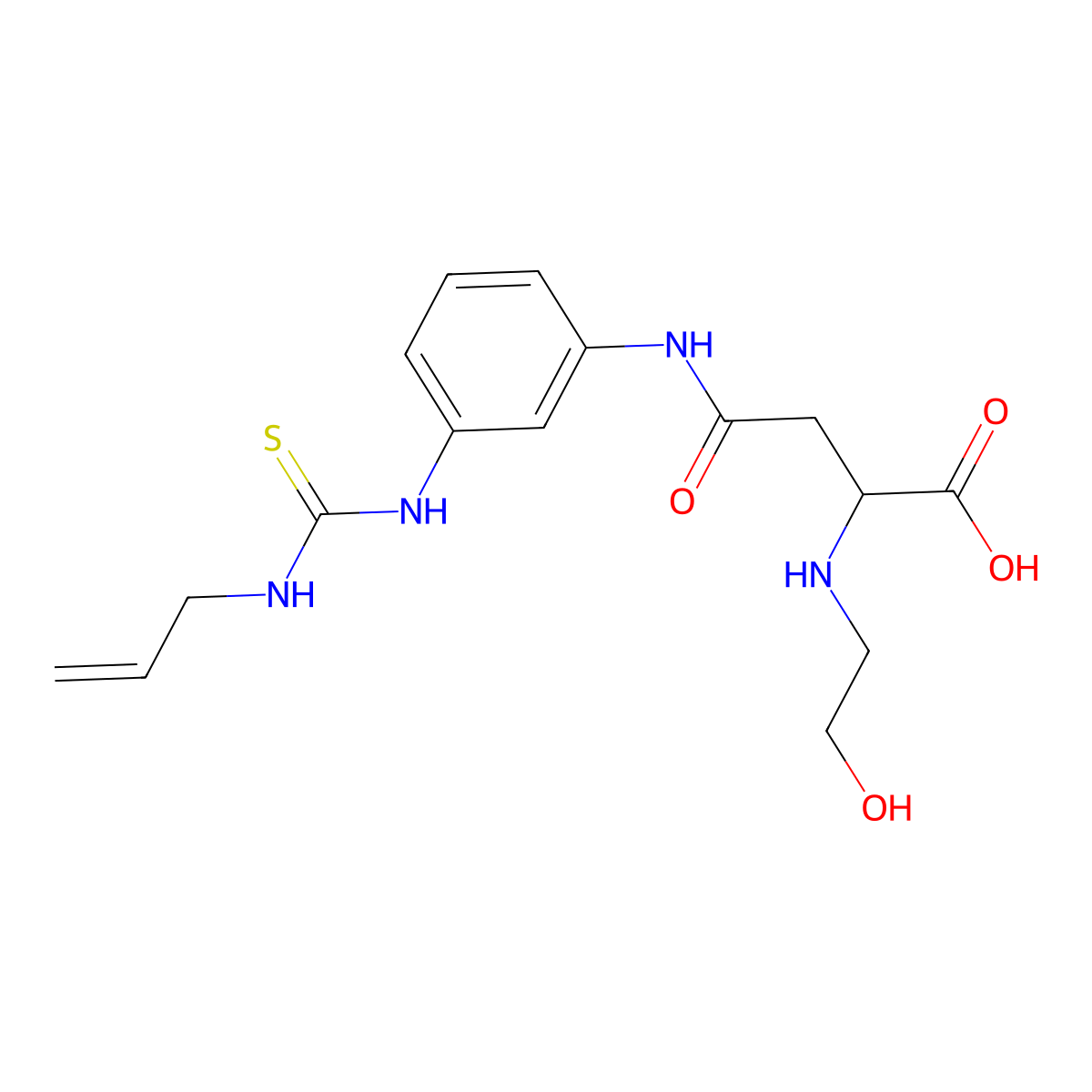 4-((3-(3-Allylthioureido)phenyl)amino)-2-((2-hydroxyethyl)amino)-4-oxobutanoic acid molecular structure, CAS 1047980-33-5