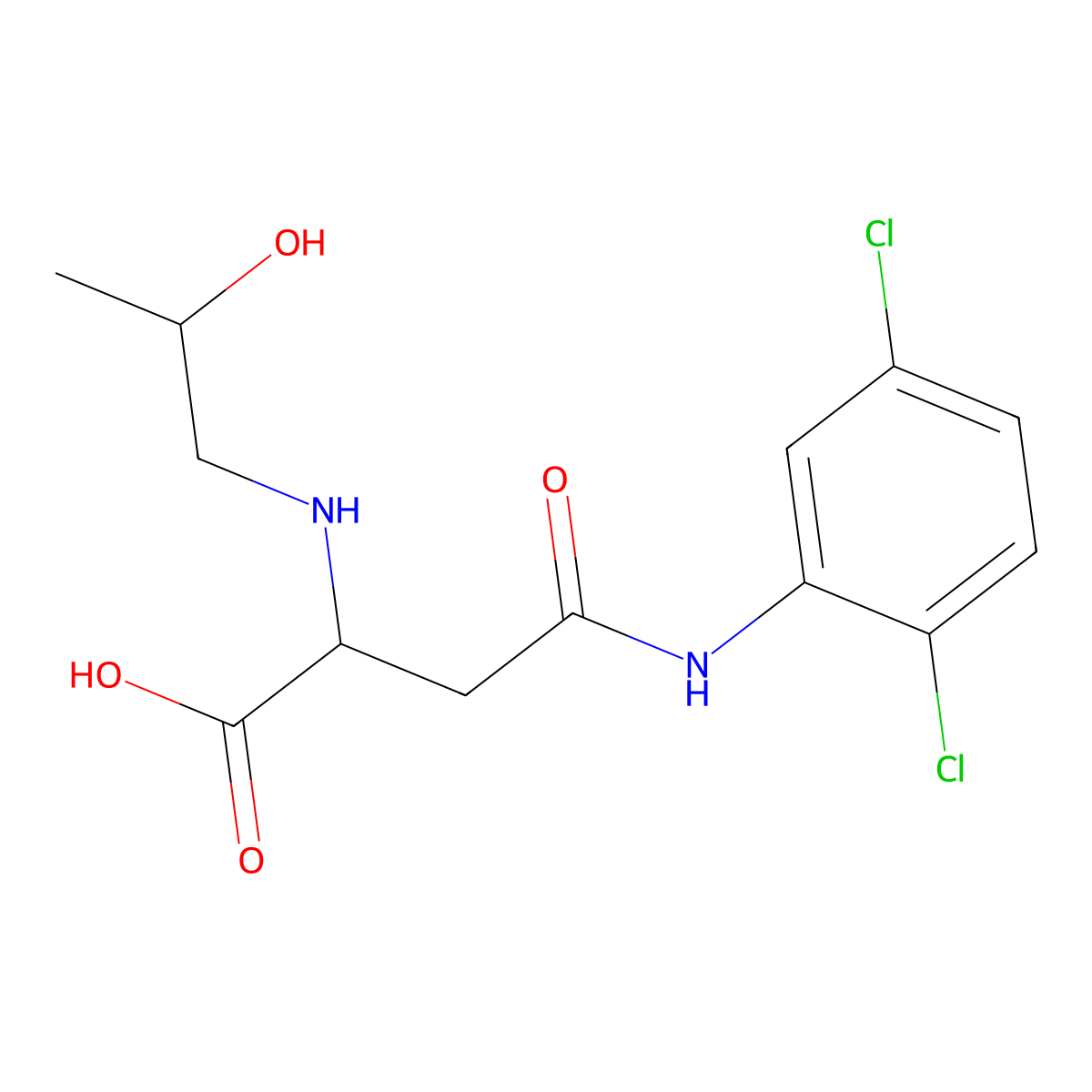 4-((2,5-Dichlorophenyl)amino)-2-((2-hydroxypropyl)amino)-4-oxobutanoic acid molecular structure, CAS 1047980-43-7