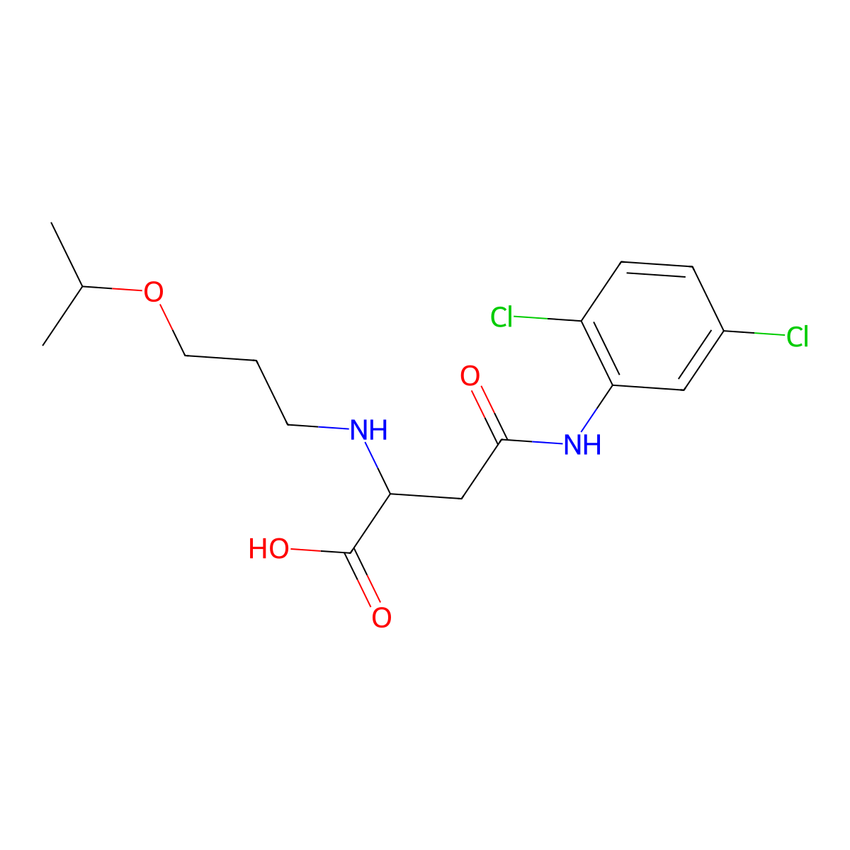 4-((2,5-Dichlorophenyl)amino)-2-((3-isopropoxypropyl)amino)-4-oxobutanoic acid molecular structure, CAS 1047980-46-0