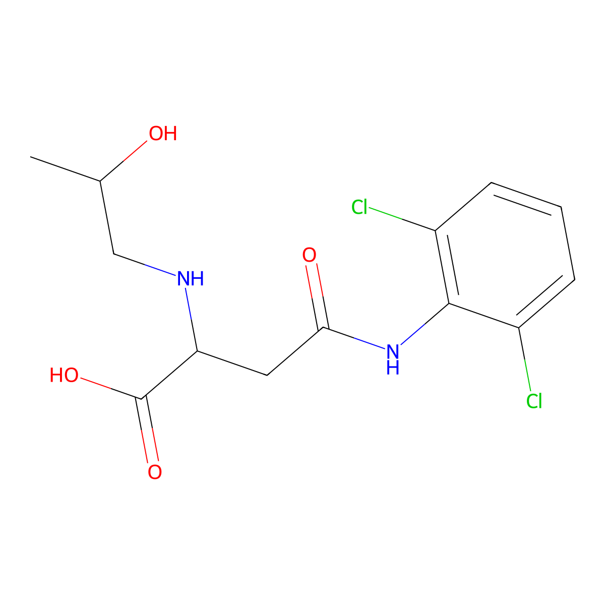 4-((2,6-Dichlorophenyl)amino)-2-((2-hydroxypropyl)amino)-4-oxobutanoic acid molecular structure, CAS 1047980-48-2