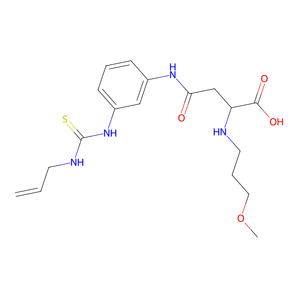 4-((3-(3-Allylthioureido)phenyl)amino)-2-((3-methoxypropyl)amino)-4-oxobutanoic acid molecular structure, CAS 1047981-55-4