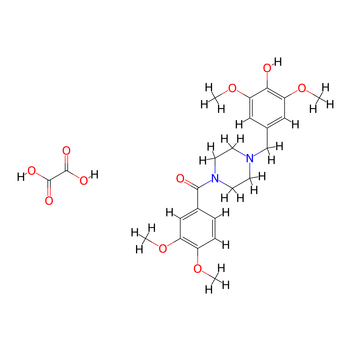 (3,4-Dimethoxy-phenyl)-[4-(4-hydroxy-3,5-dimethoxy-benzyl)-piperazin-1-yl]-methanone molecular structure, CAS 1047986-22-0