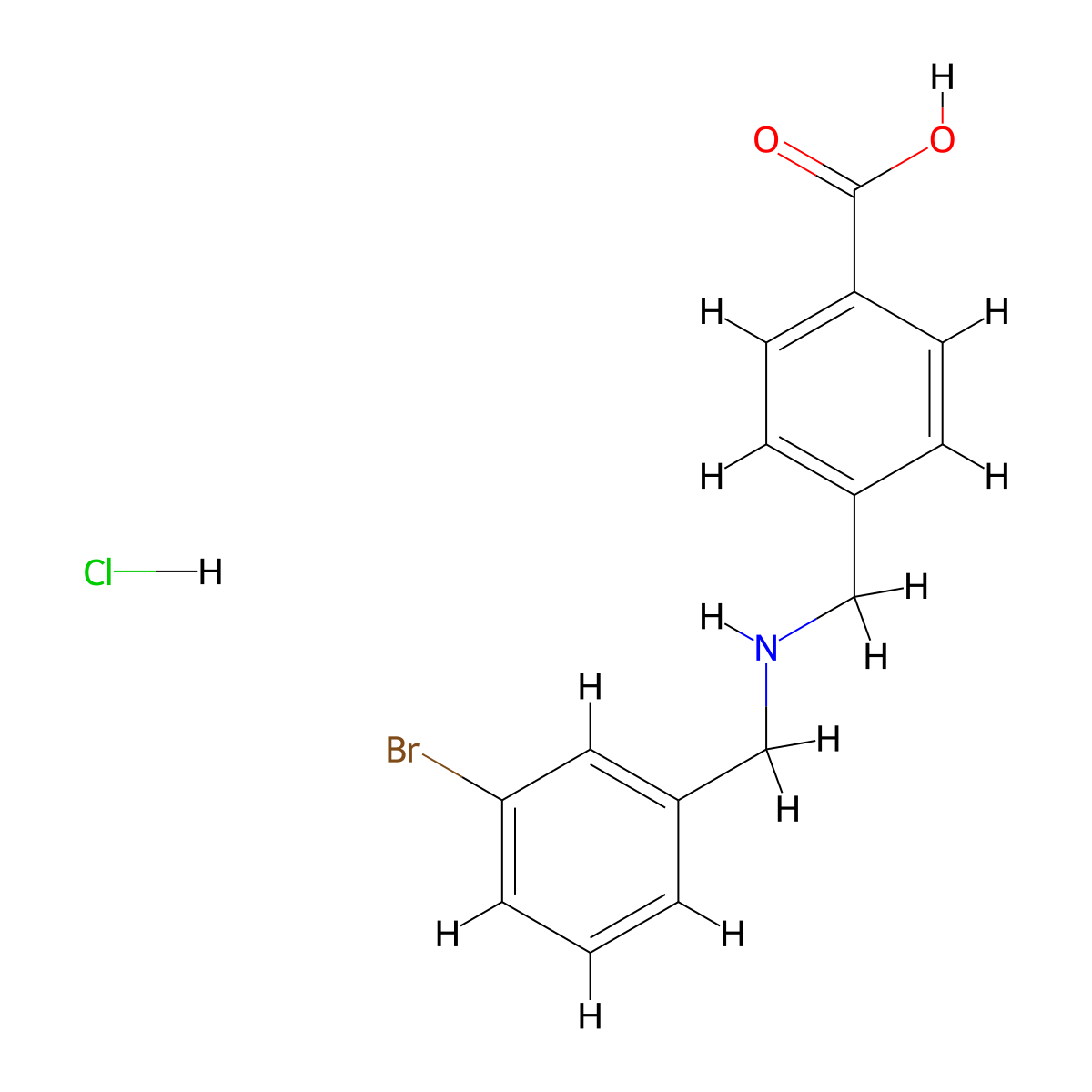 4-[[(3-Bromophenyl)methylamino]methyl]benzoic acid;hydrochloride molecular structure, CAS 1047989-52-5