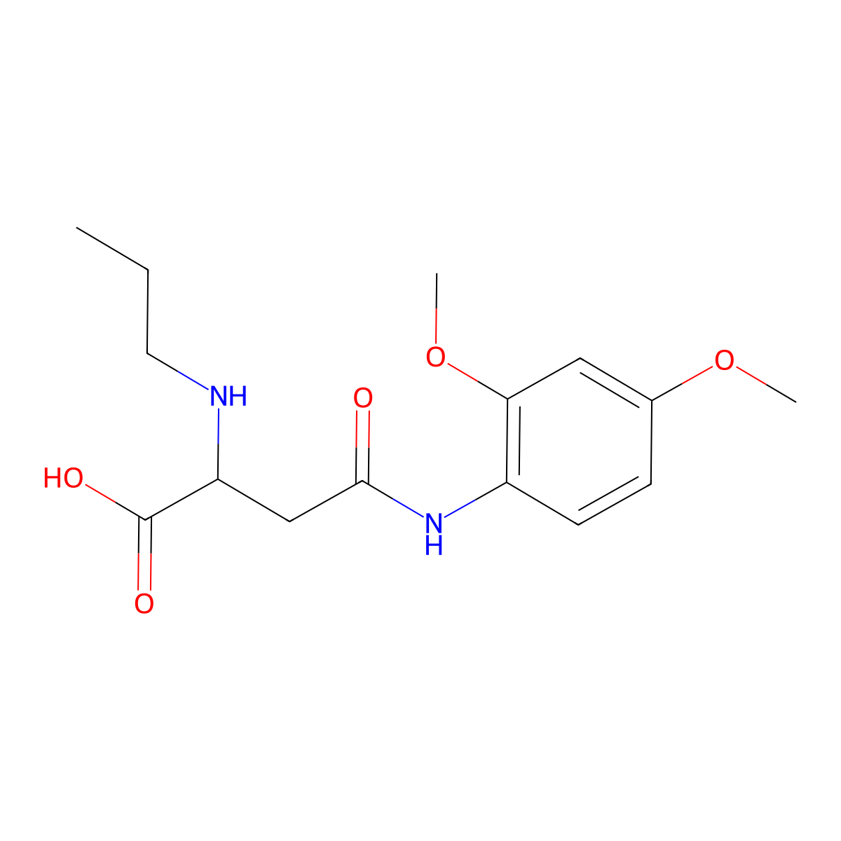 4-((2,4-Dimethoxyphenyl)amino)-4-oxo-2-(propylamino)butanoic acid molecular structure, CAS 1047992-59-5