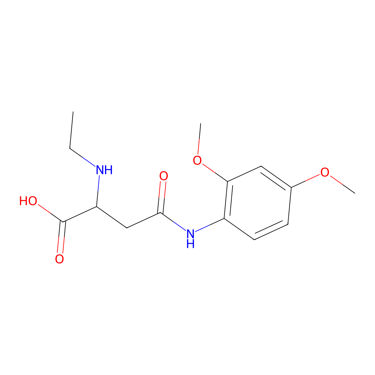 4-((2,4-Dimethoxyphenyl)amino)-2-(ethylamino)-4-oxobutanoic acid molecular structure, CAS 1047992-61-9