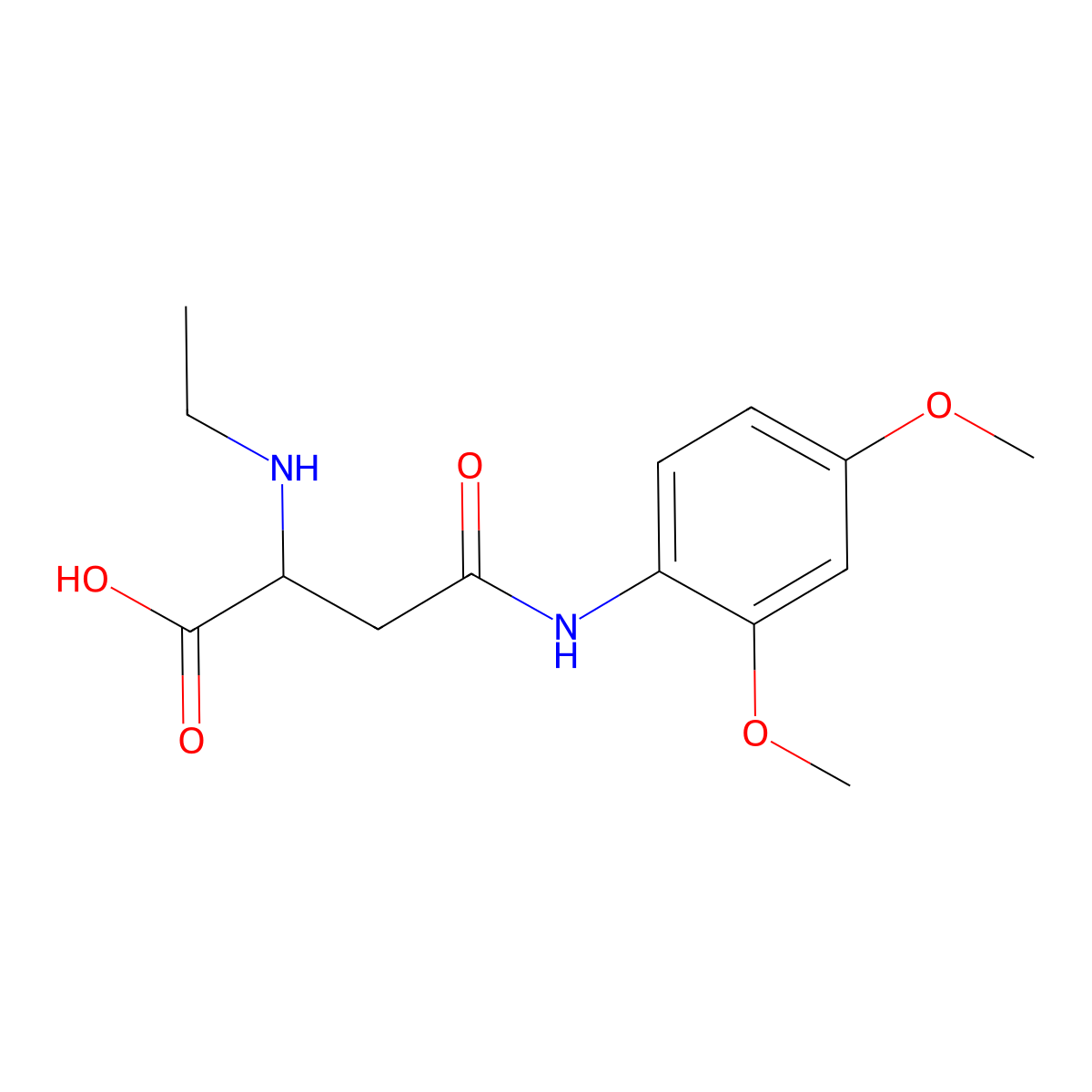 4-((2,4-Dimethoxyphenyl)amino)-2-(ethylamino)-4-oxobutanoic acid molecular structure, CAS 1047992-61-9