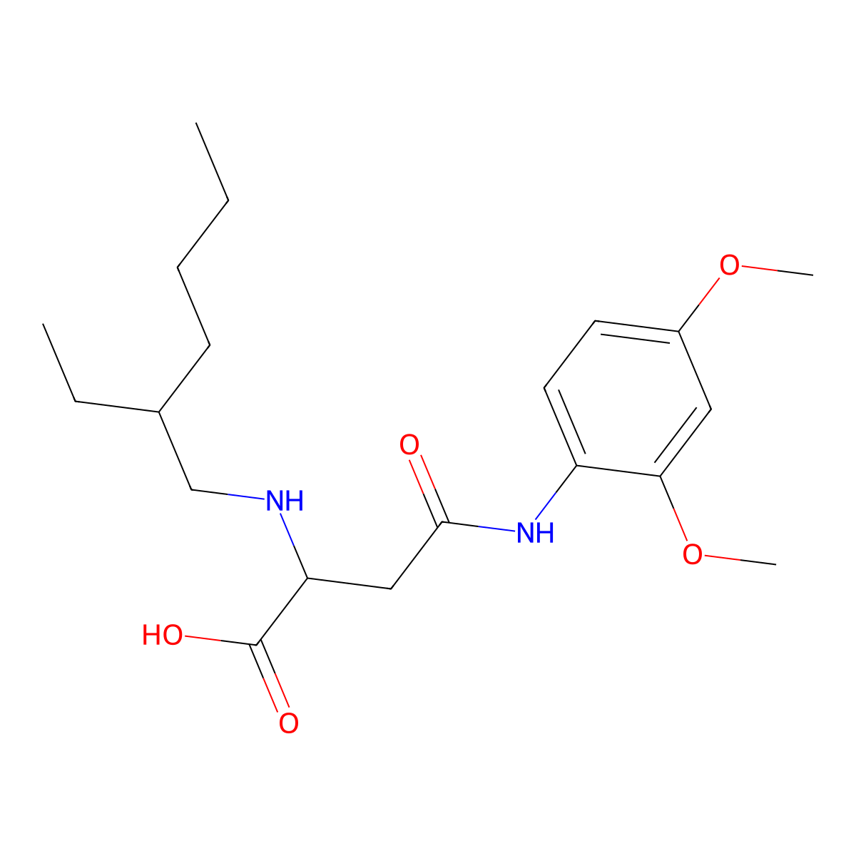4-((2,4-Dimethoxyphenyl)amino)-2-((2-ethylhexyl)amino)-4-oxobutanoic acid molecular structure, CAS 1047992-62-0
