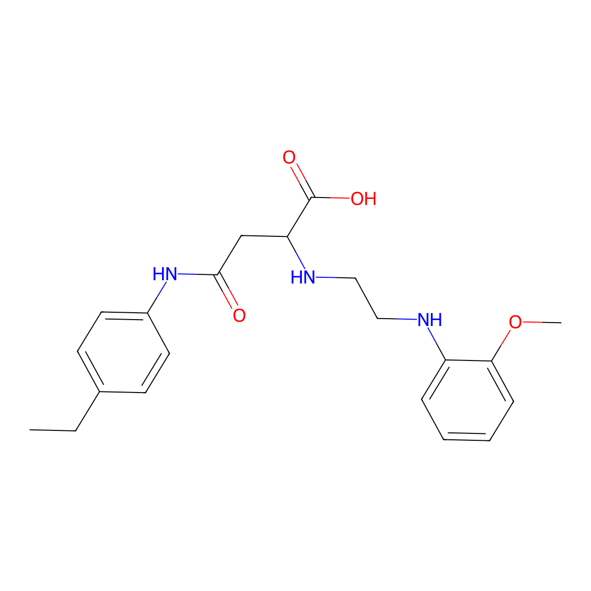 4-((4-Ethylphenyl)amino)-2-((2-((2-methoxyphenyl)amino)ethyl)amino)-4-oxobutanoic acid molecular structure, CAS 1047995-04-9