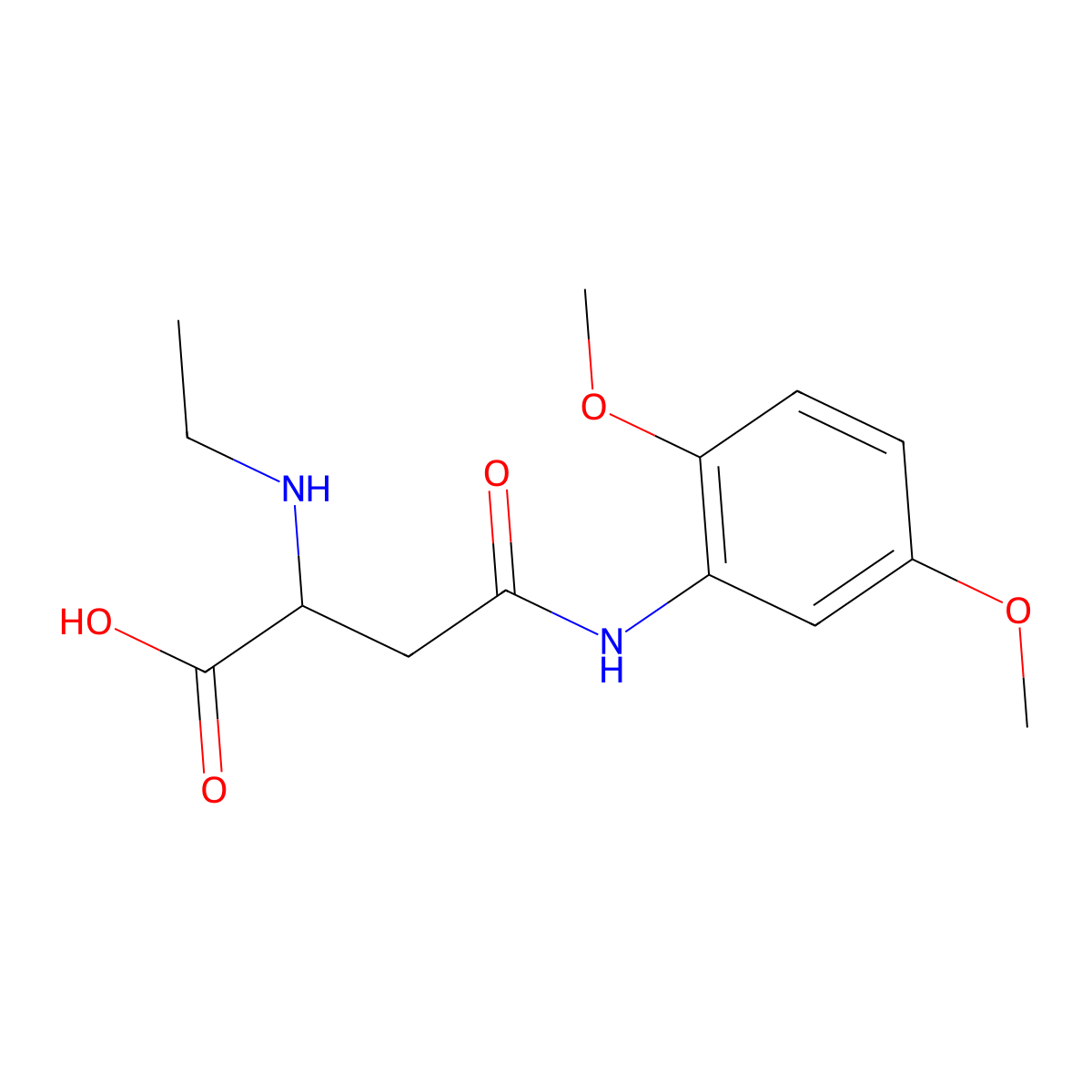 4-((2,5-Dimethoxyphenyl)amino)-2-(ethylamino)-4-oxobutanoic acid molecular structure, CAS 1047996-01-9