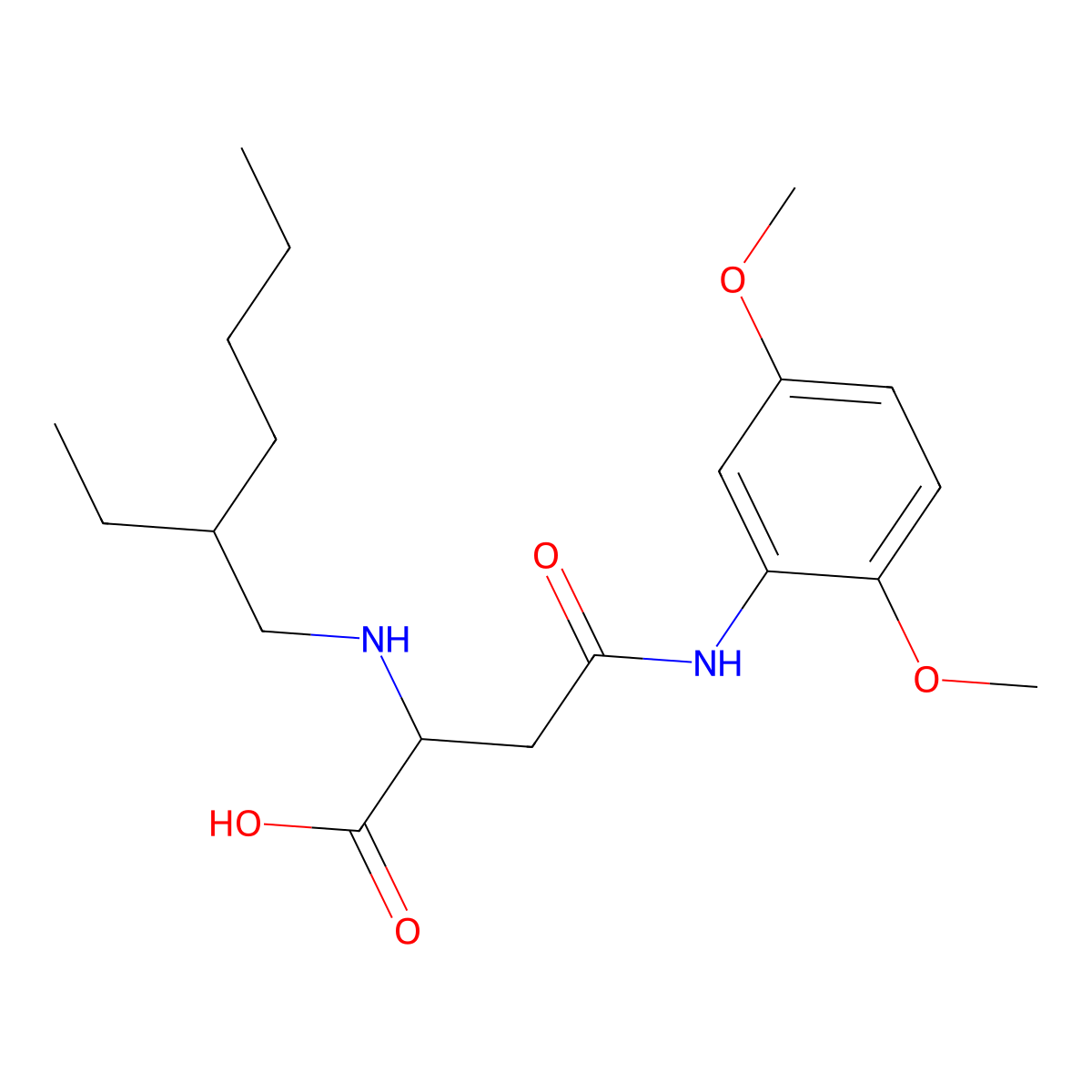4-((2,5-Dimethoxyphenyl)amino)-2-((2-ethylhexyl)amino)-4-oxobutanoic acid molecular structure, CAS 1047996-09-7