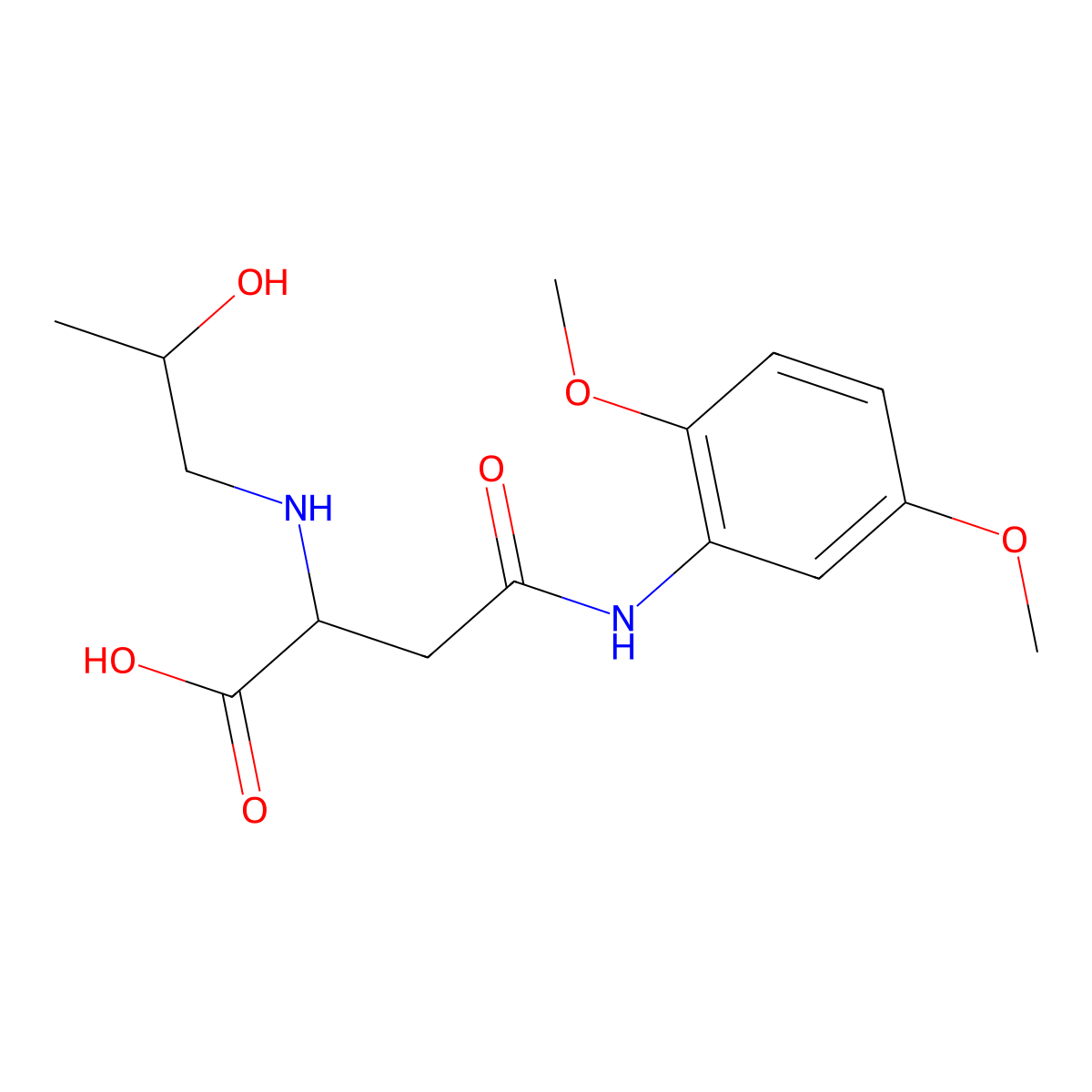 4-((2,5-Dimethoxyphenyl)amino)-2-((2-hydroxypropyl)amino)-4-oxobutanoic acid molecular structure, CAS 1047996-13-3