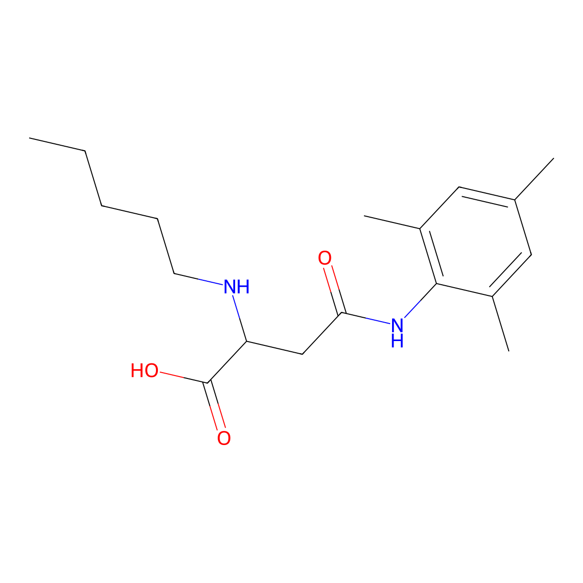 2-(Pentylamino)-3-[(2,4,6-trimethylphenyl)carbamoyl]propanoic acid molecular structure, CAS 1047998-45-7