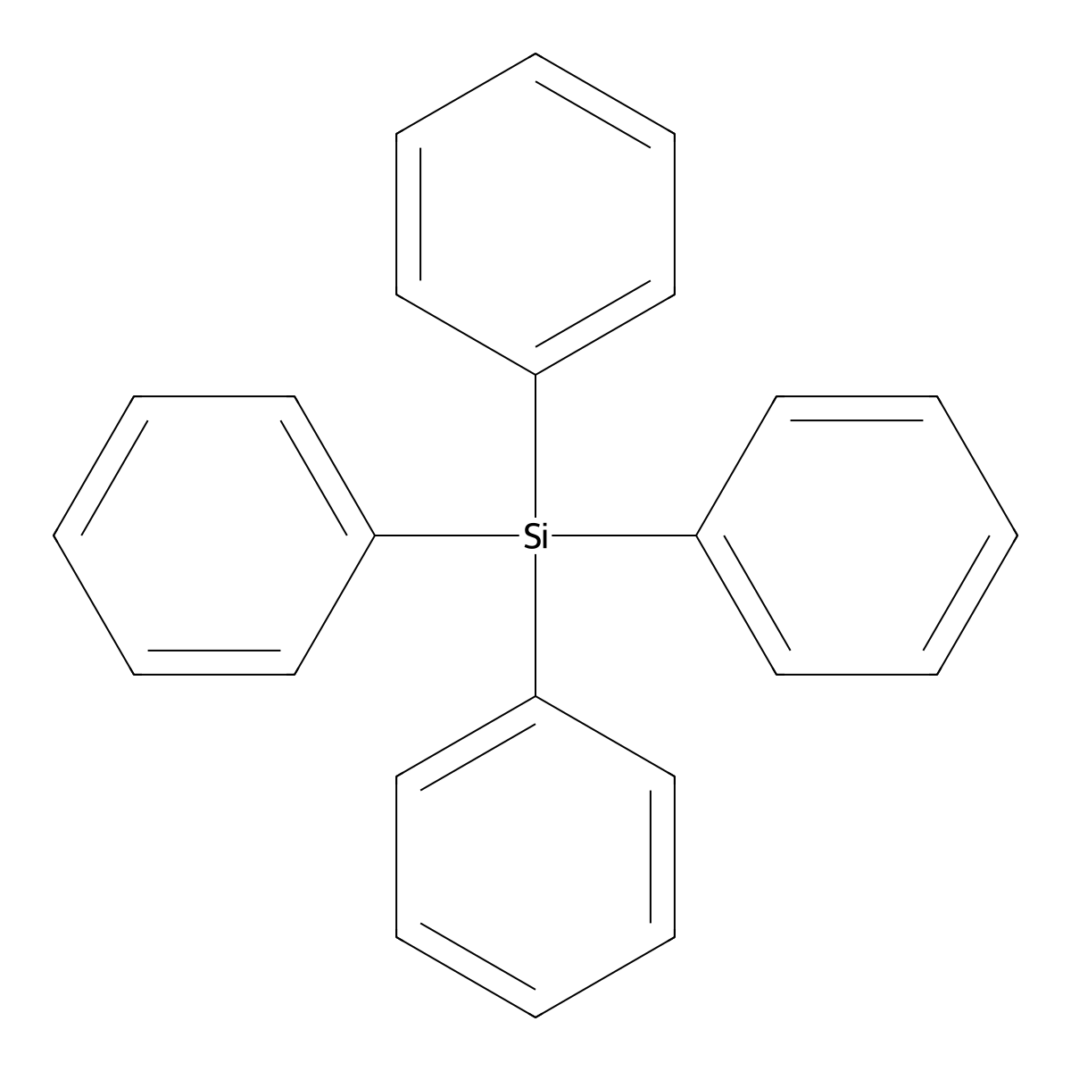 1,1',1'',1'''-Silanetetrayltetrakis(benzene) molecular structure, CAS 1048-08-4