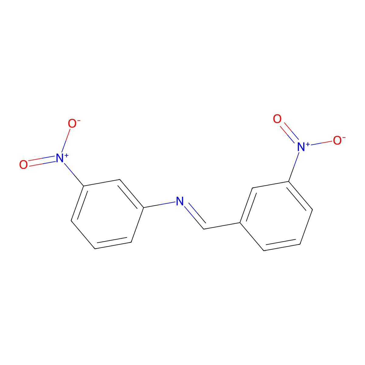 3-Nitro-N-(3-nitrobenzylidene)aniline molecular structure, CAS 10480-08-7