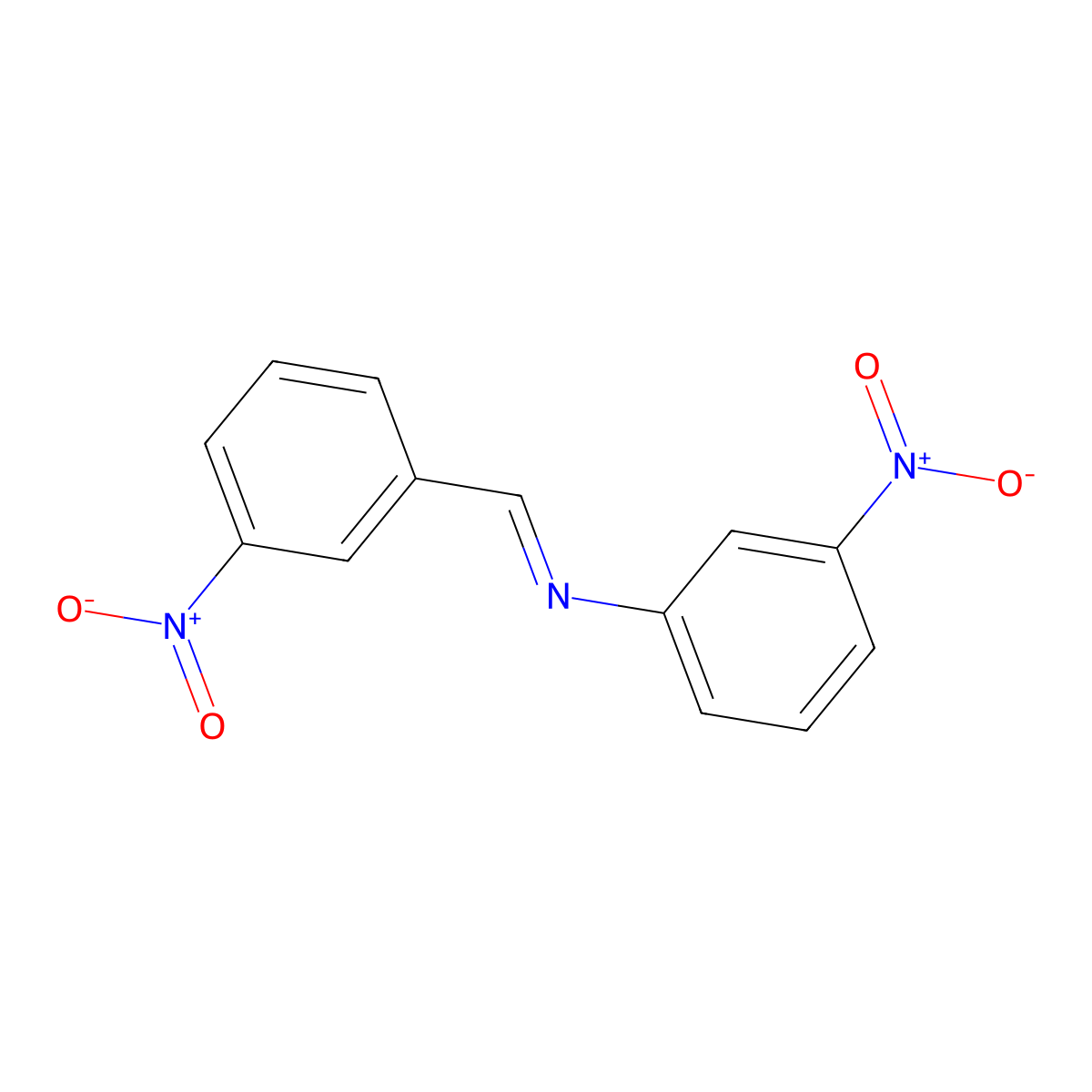 3-Nitro-N-(3-nitrobenzylidene)aniline molecular structure, CAS 10480-08-7