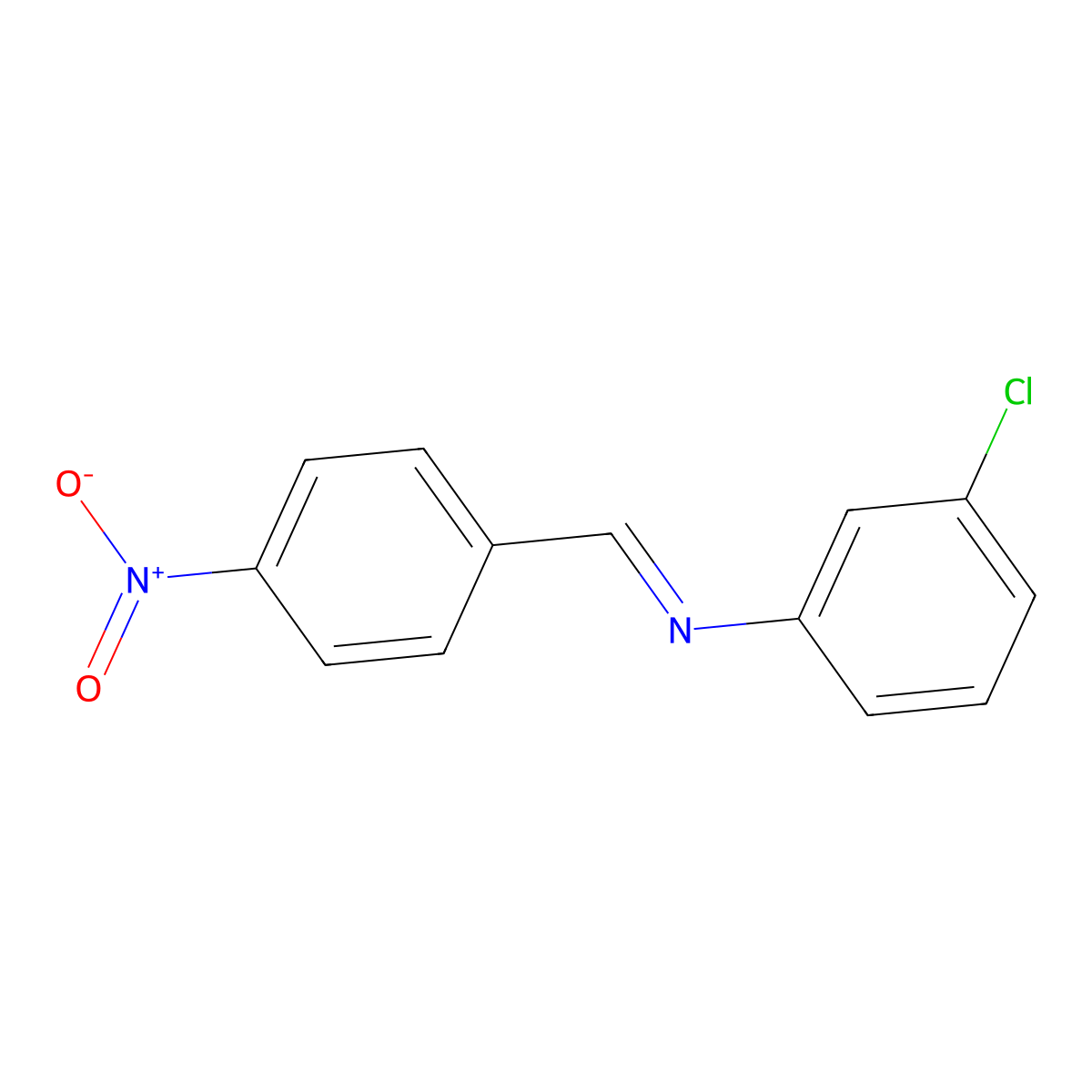 Benzenamine, 3-chloro-N-[(4-nitrophenyl)methylene]- molecular structure, CAS 10480-21-4