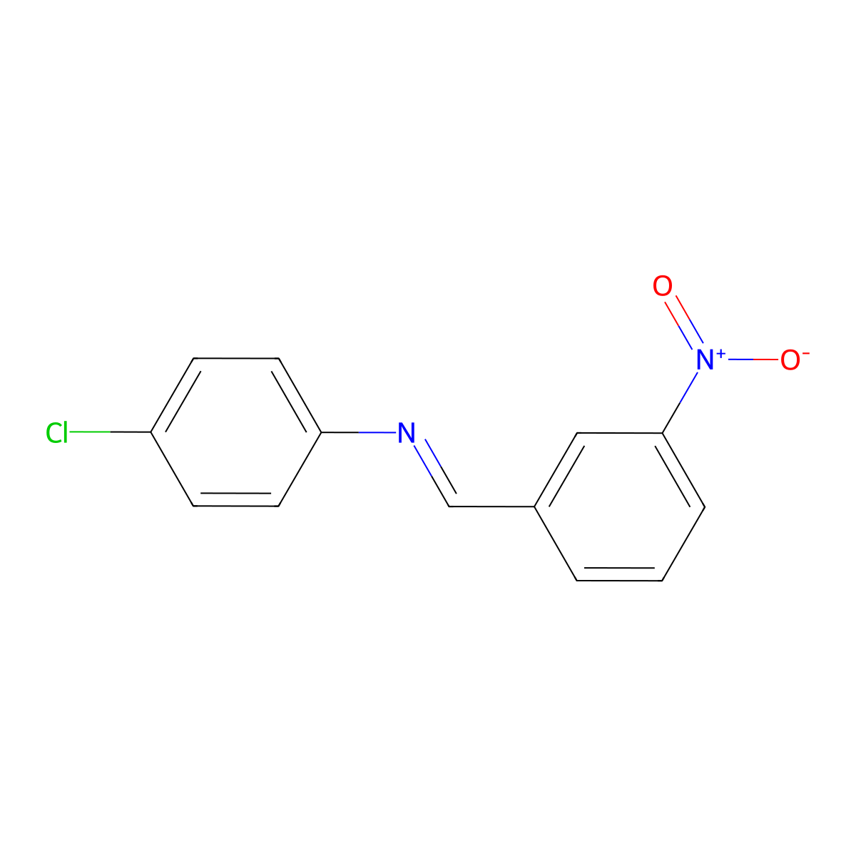 4-Chloro-N-(3-nitrobenzylidene)-aniline molecular structure, CAS 10480-25-8