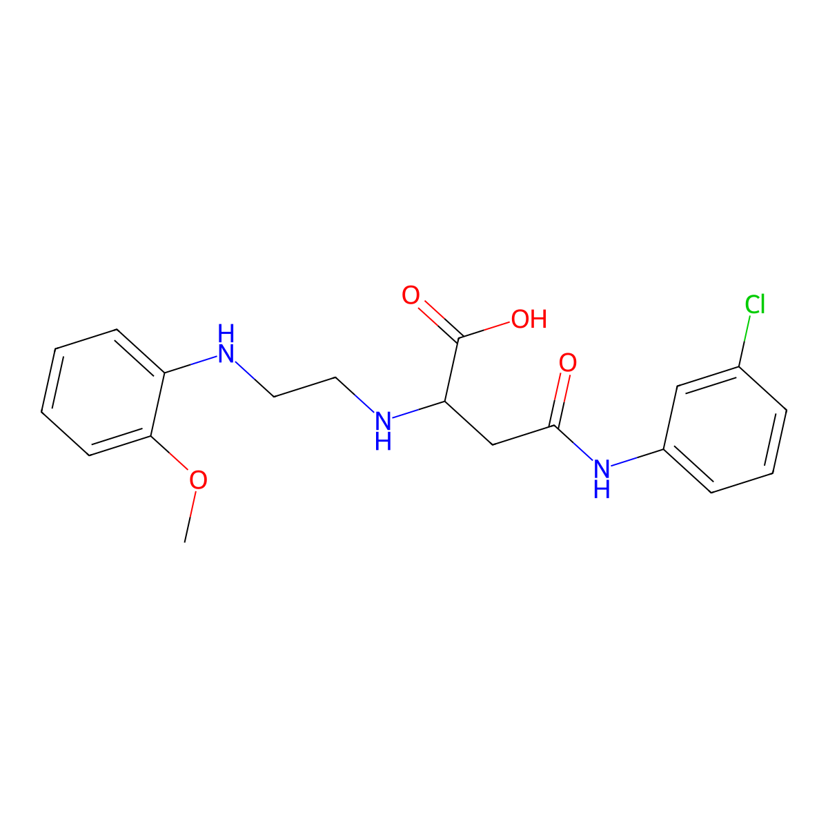 4-((3-Chlorophenyl)amino)-2-((2-((2-methoxyphenyl)amino)ethyl)amino)-4-oxobutanoic acid molecular structure, CAS 1048001-41-7