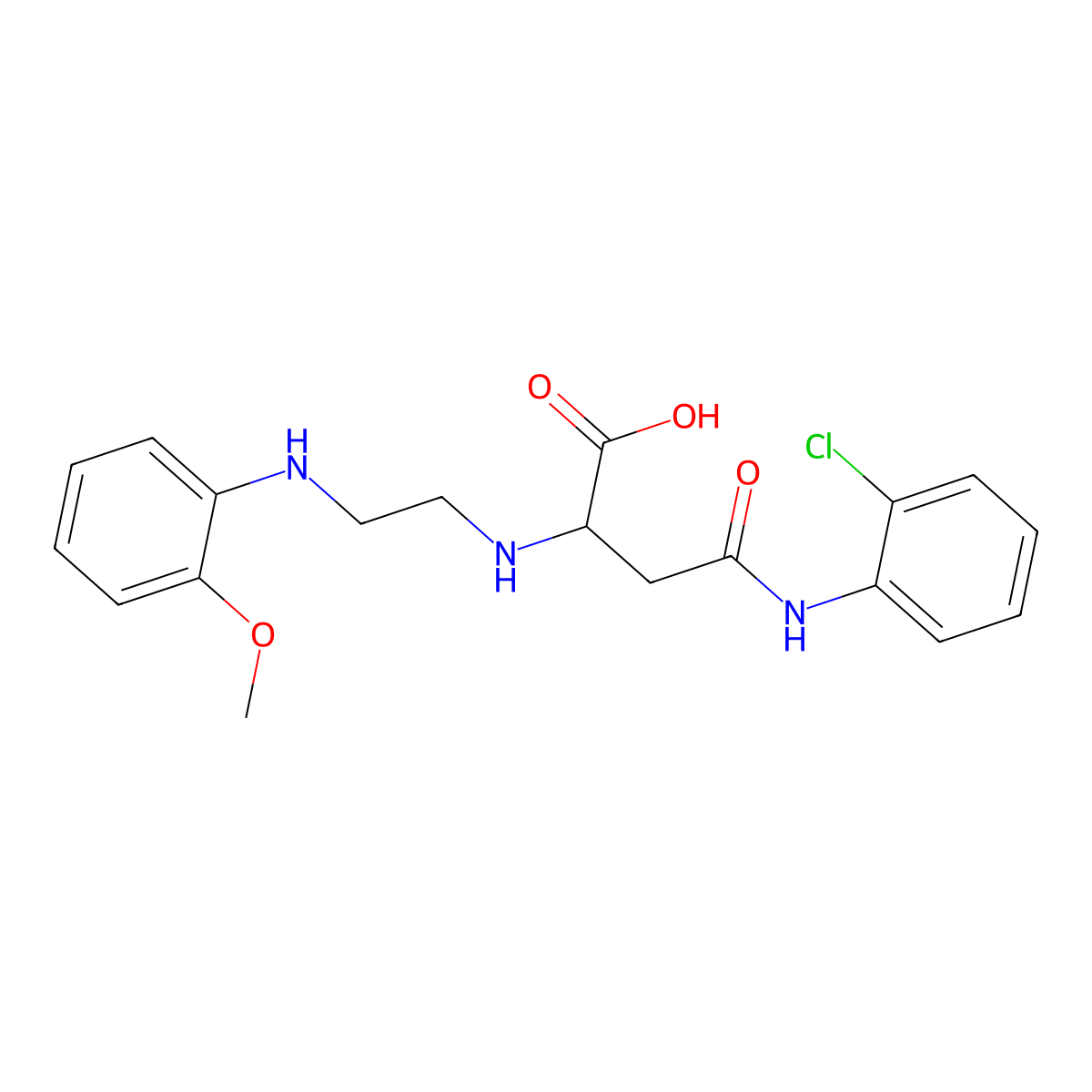 4-((2-Chlorophenyl)amino)-2-((2-((2-methoxyphenyl)amino)ethyl)amino)-4-oxobutanoic acid molecular structure, CAS 1048001-52-0