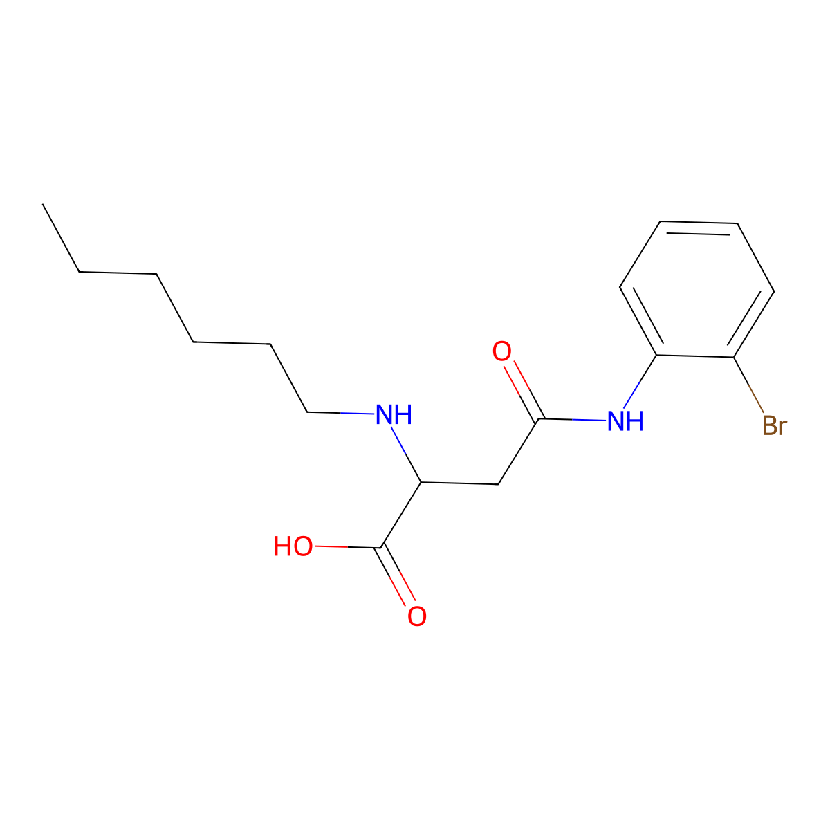 4-((2-Bromophenyl)amino)-2-(hexylamino)-4-oxobutanoic acid molecular structure, CAS 1048001-59-7