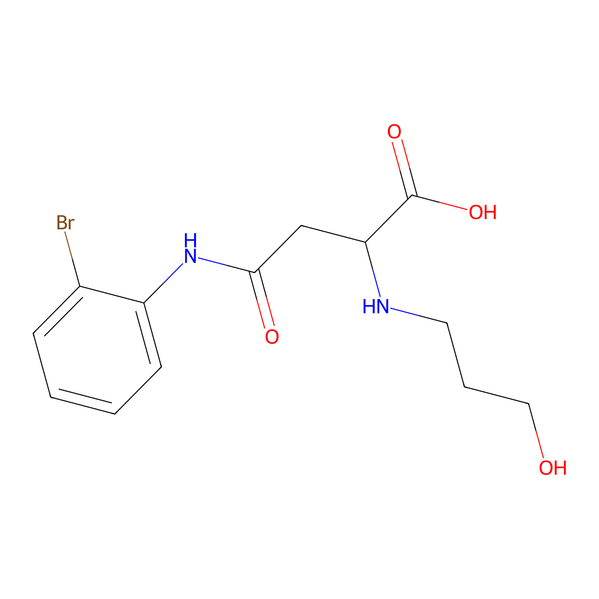 4-((2-Bromophenyl)amino)-2-((3-hydroxypropyl)amino)-4-oxobutanoic acid molecular structure, CAS 1048001-60-0